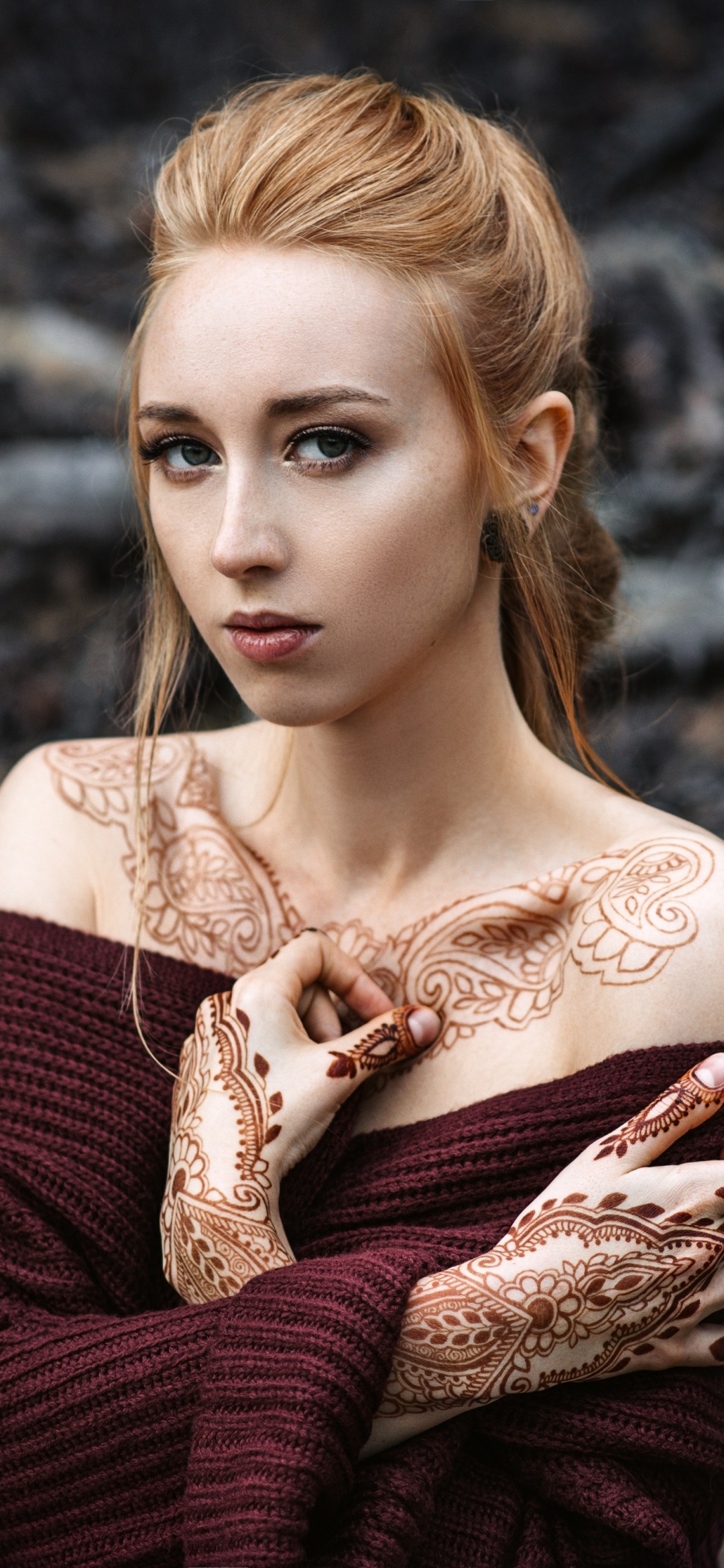 Women Tattoo, Model, Redhead, 1080x2340, Phone HD Wallpaper