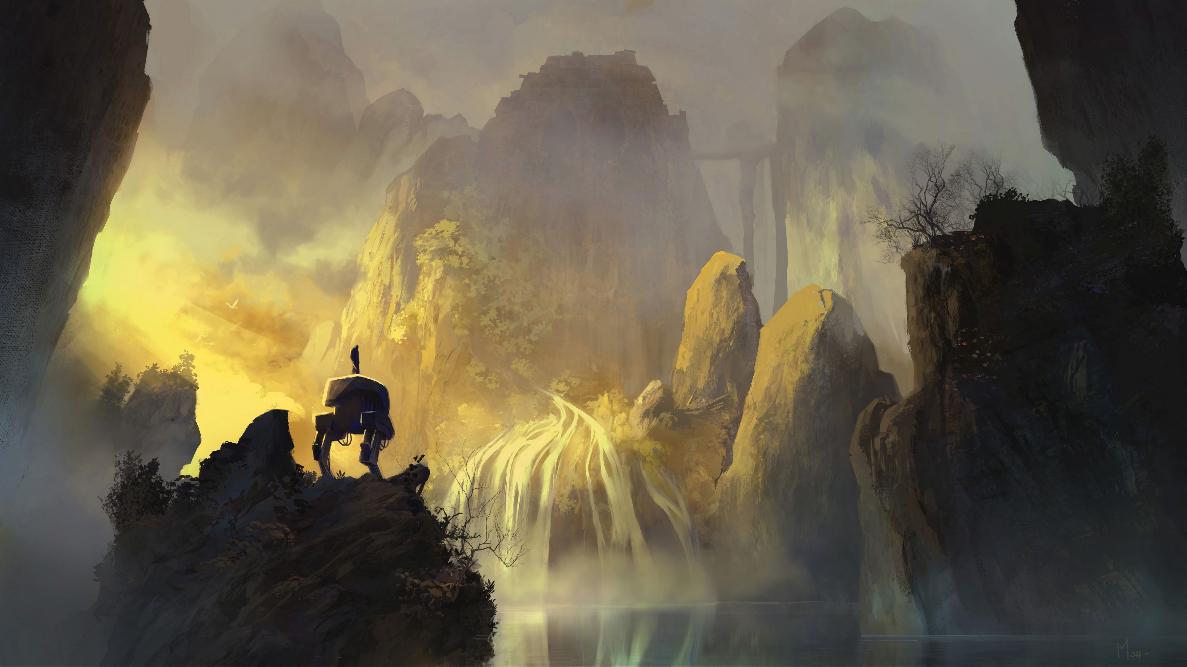 lonely, loneliness, robot, rocks, art, 4k, HD Wallpaper