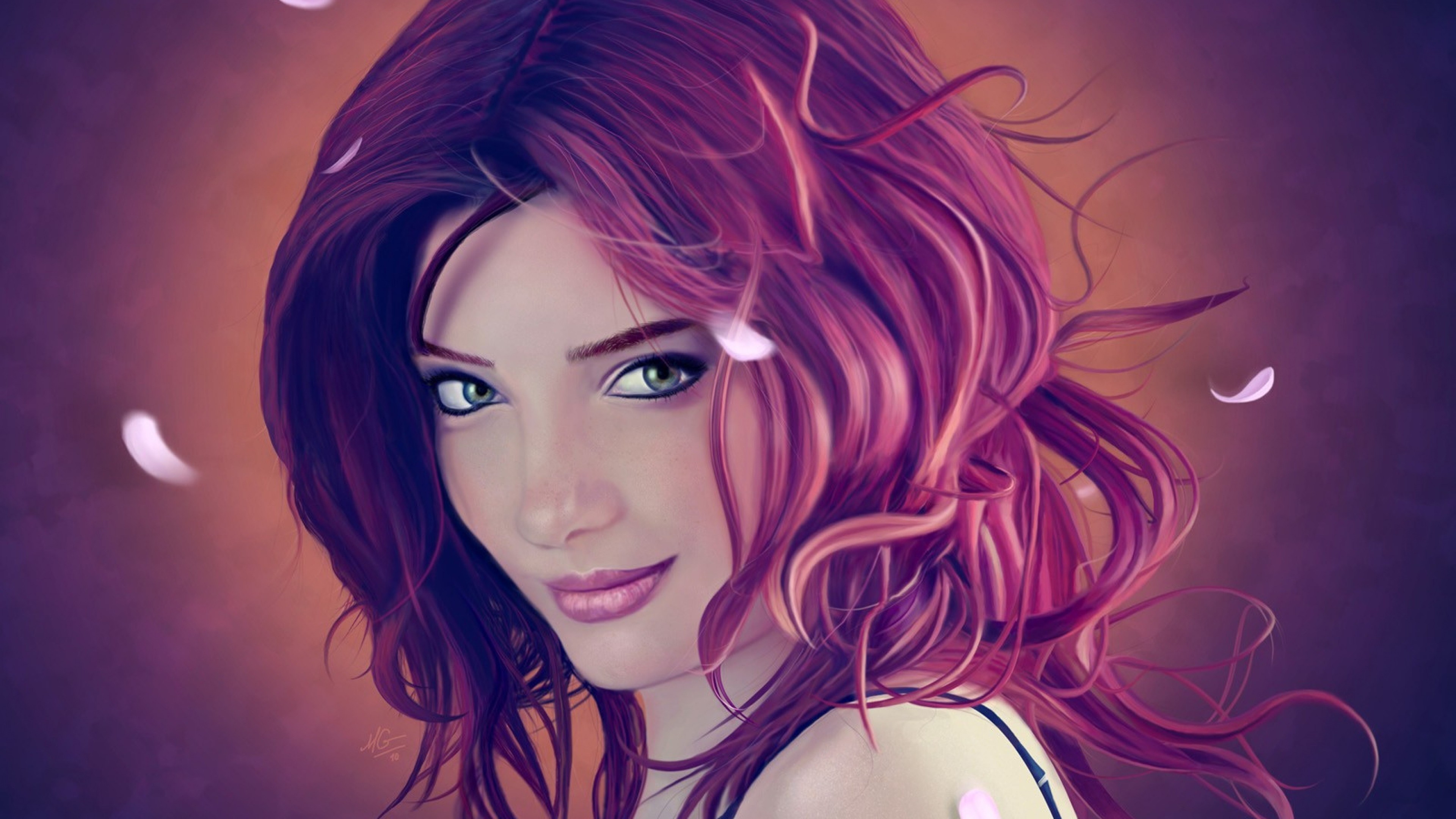 girl, portrait, art, HD Wallpaper
