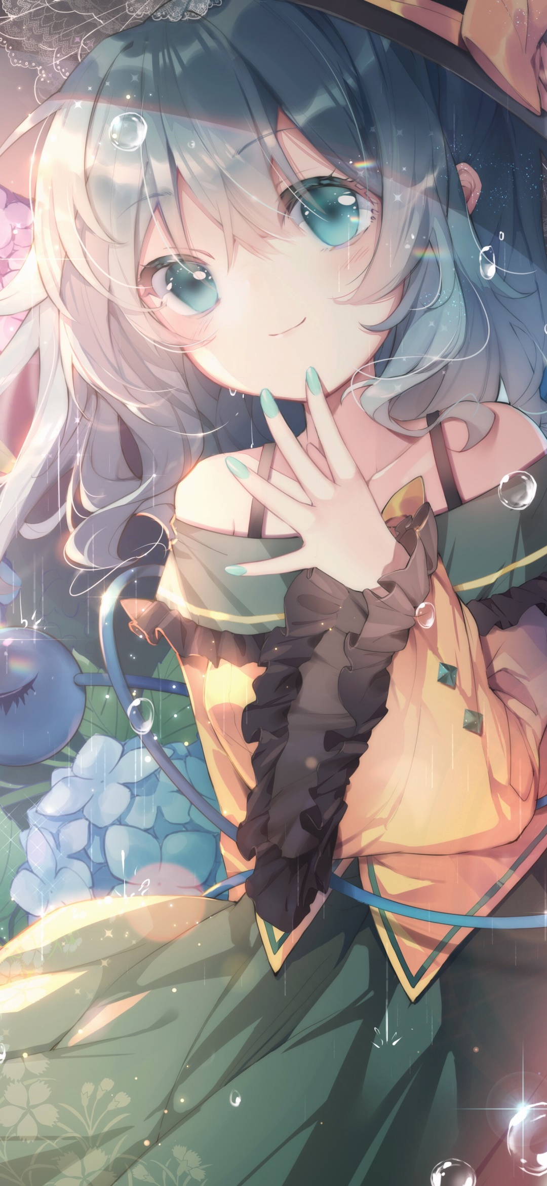 Anime Touhou, Koishi Komeiji, Blue Eyes, 1080x2340, Phone HD Wallpaper