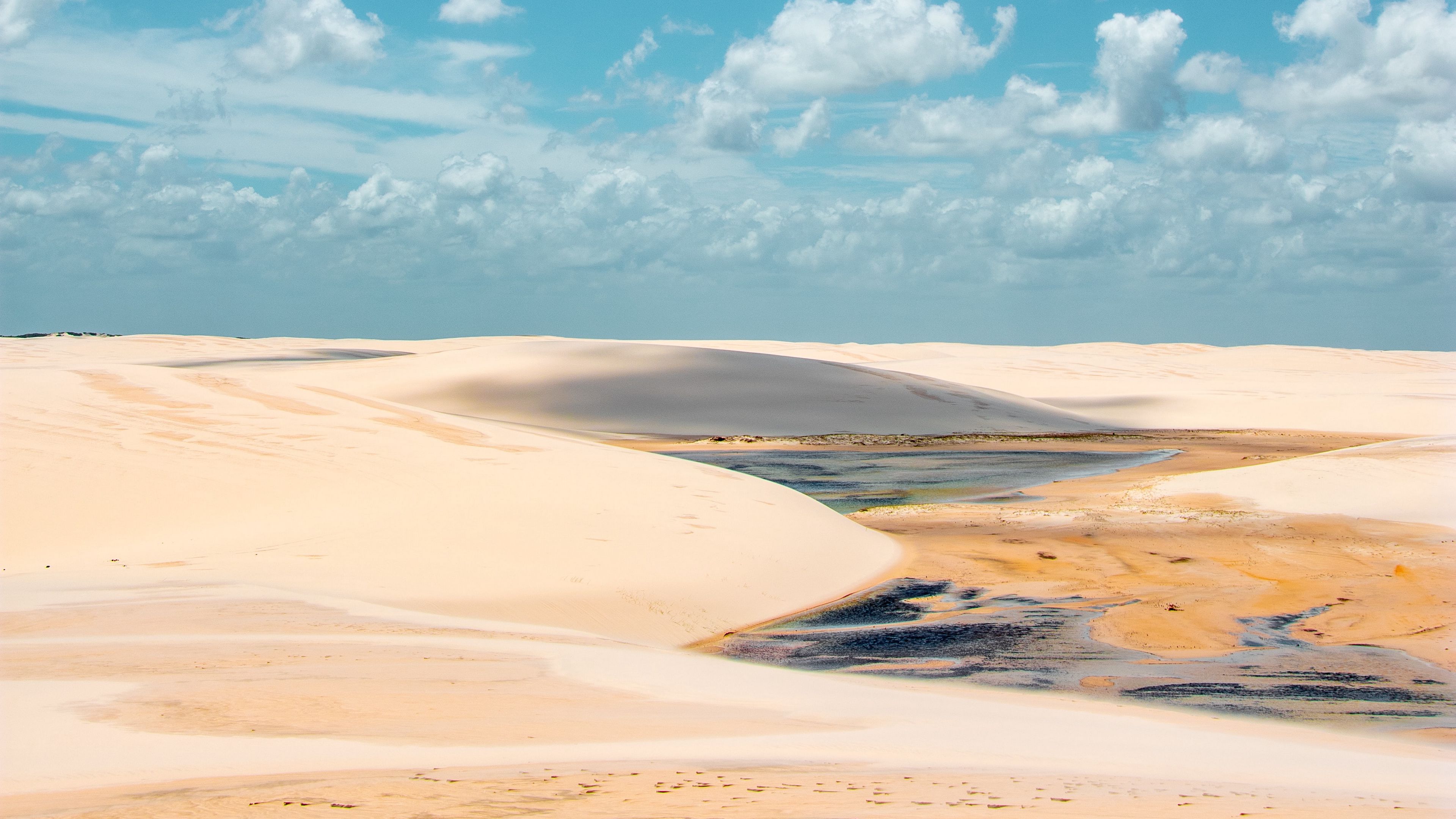sand, desert, clouds, sky, 4k, HD Wallpaper