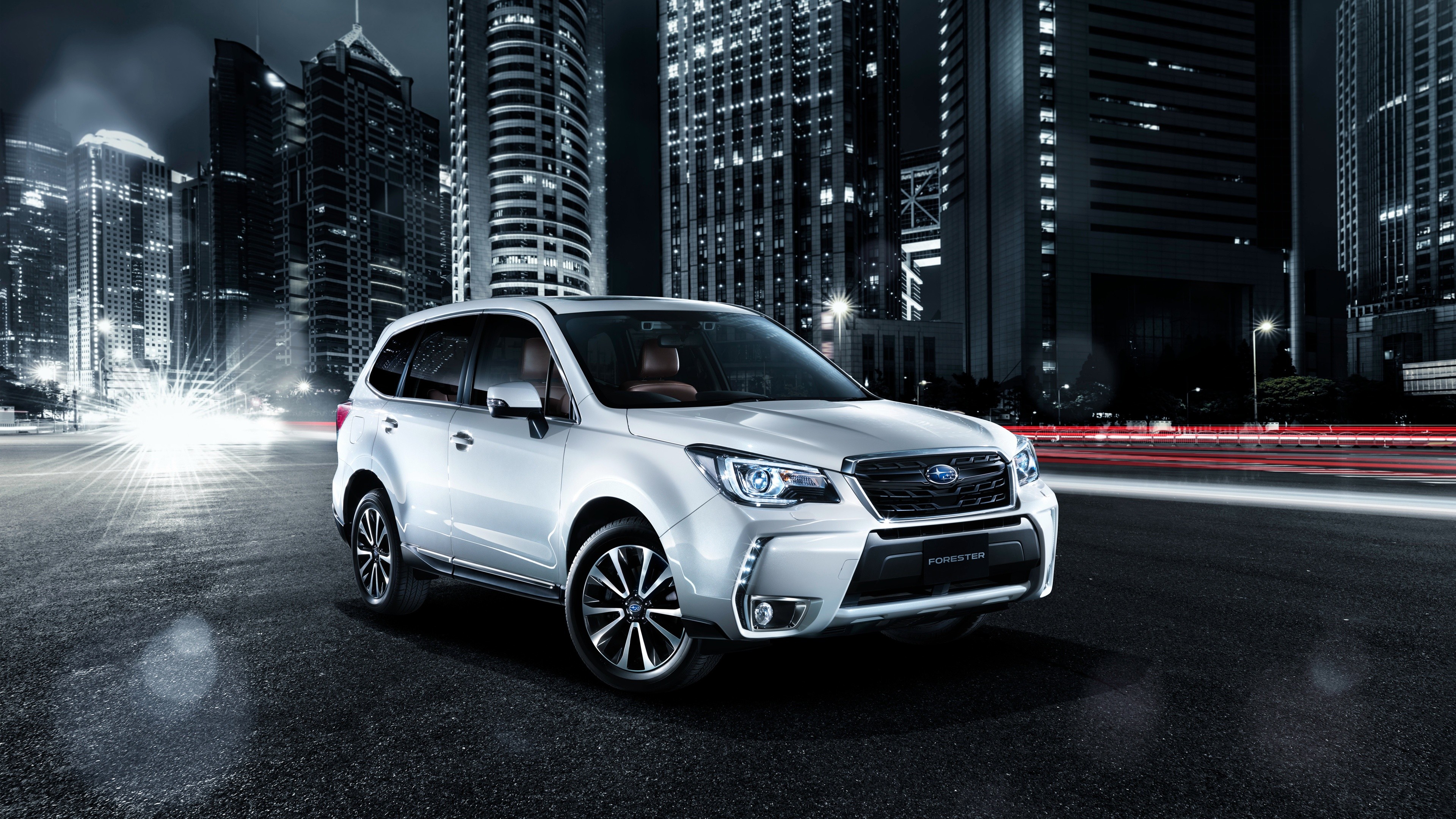 Subaru Forester, crossover, night, HD Wallpaper