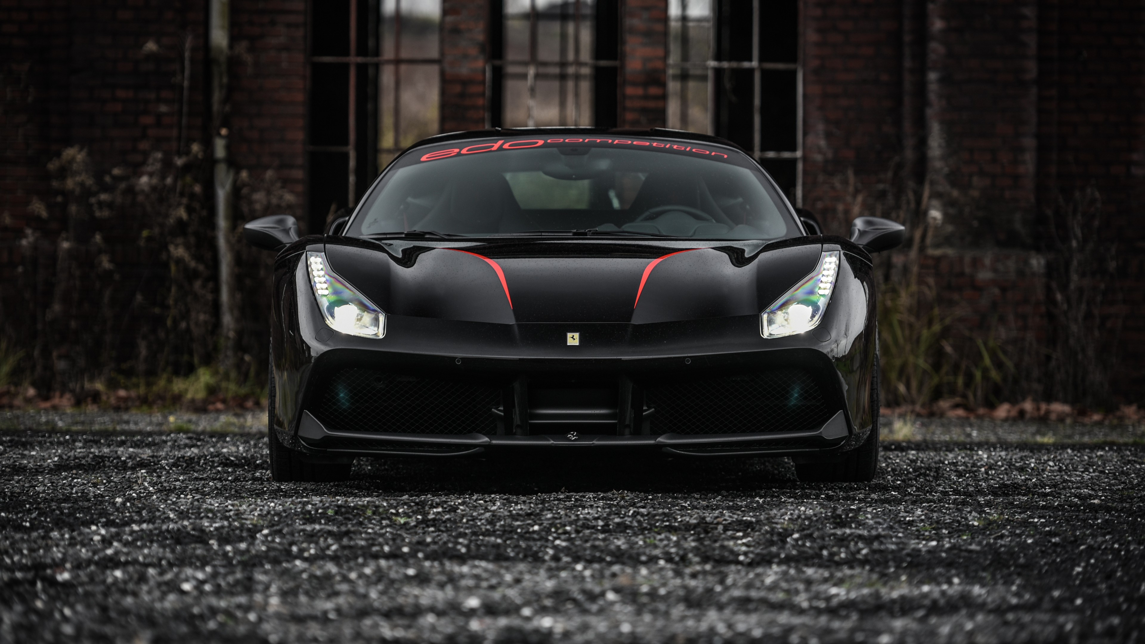 Edo Competition Ferrari 488 GTB, black, supercar, HD Wallpaper