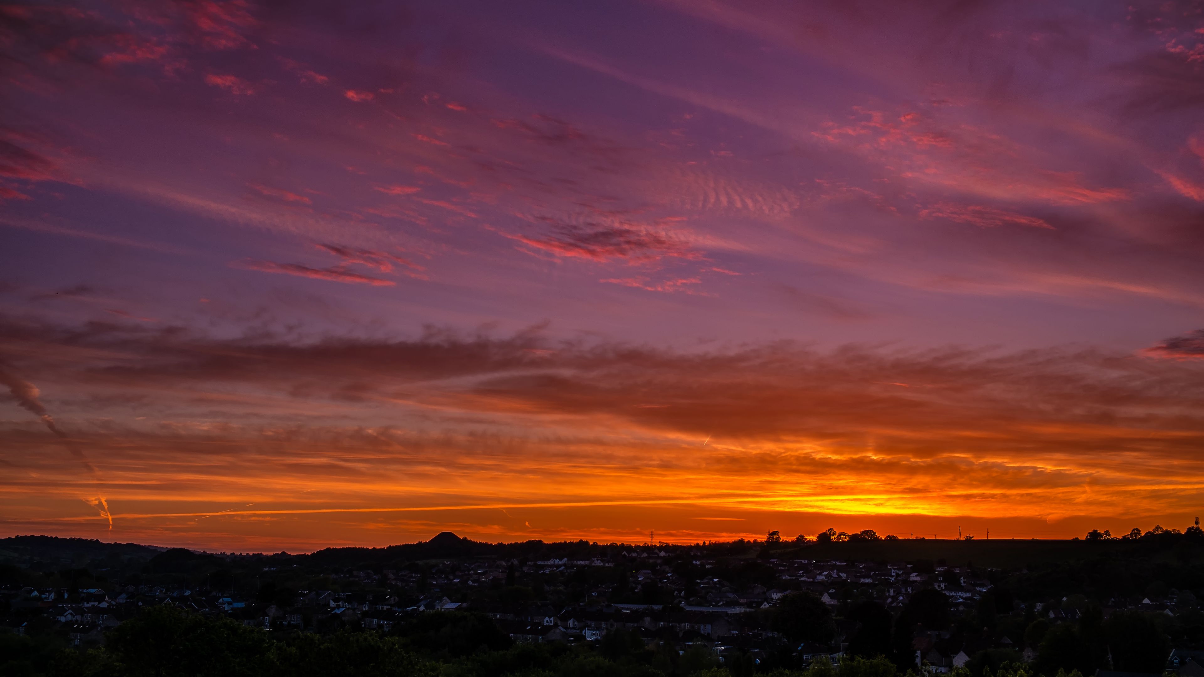 sky, sunset, horizon, clouds, 4k, HD Wallpaper