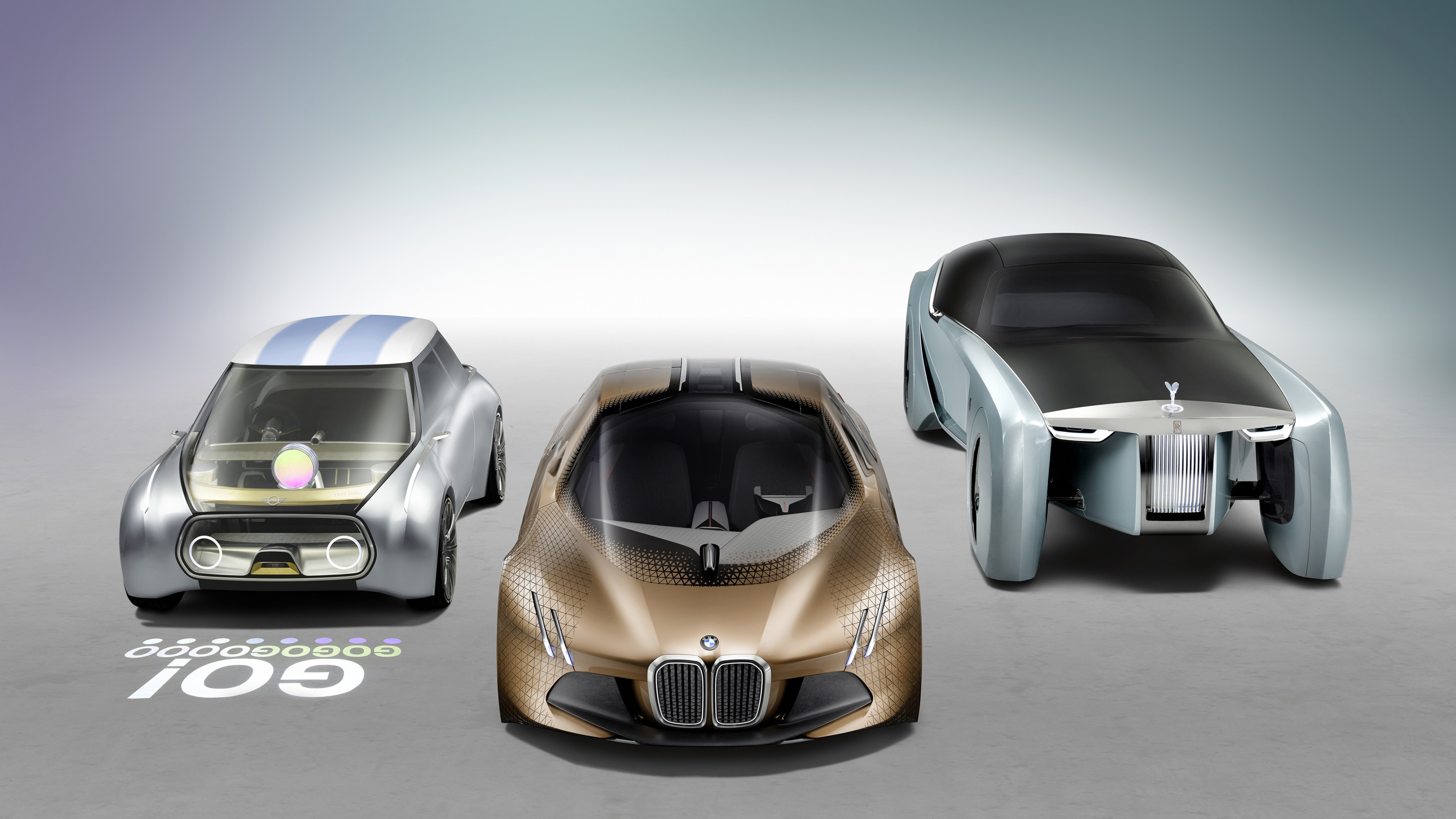 Rolls-Royce Vision Next 100, bmw, mini, future cars, futurism, silver, HD Wallpaper