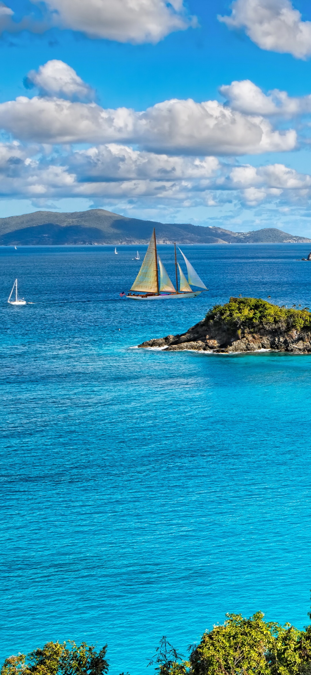 Photography Ocean, Boat, Coastline, Nature, Cloud, Sailboat, 1080x2340, Phone HD Wallpaper