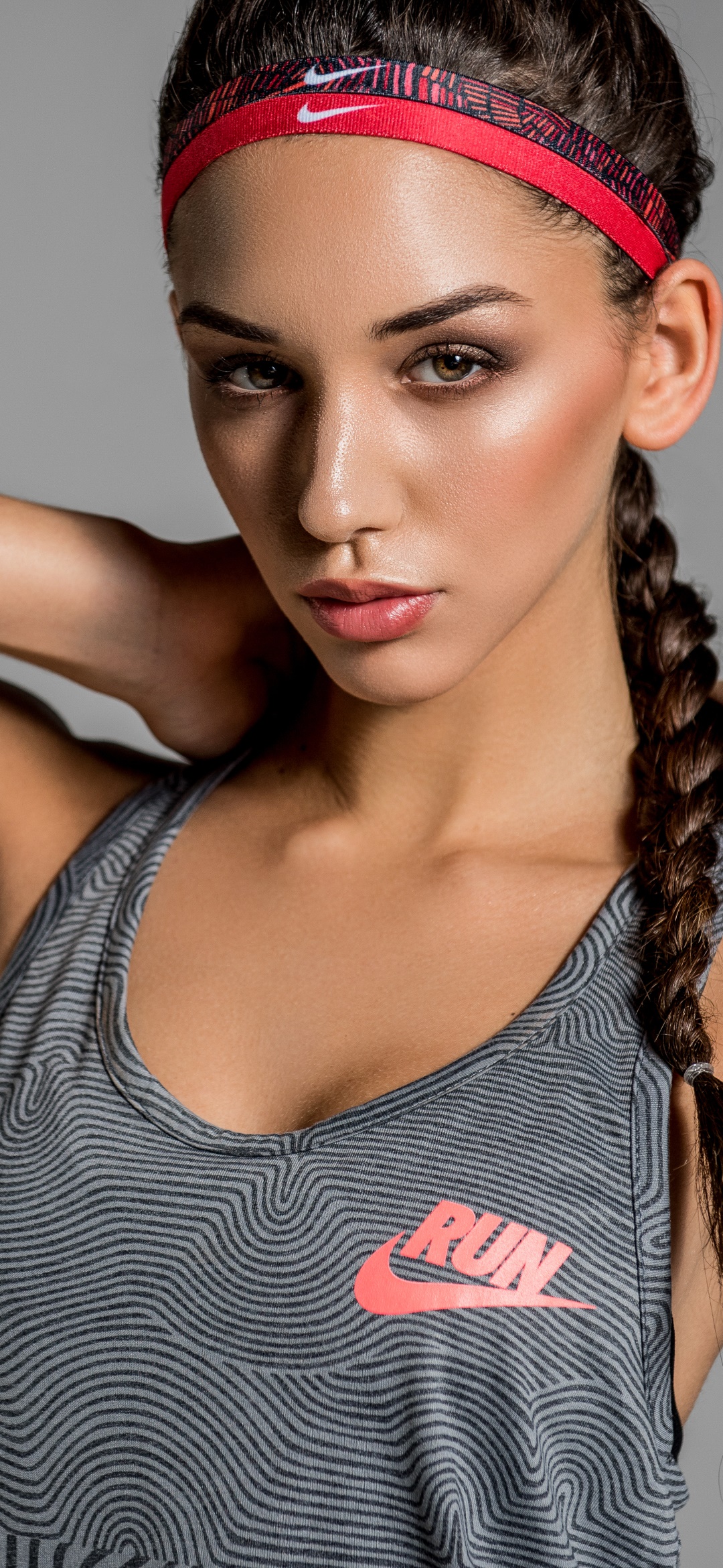 Women Model, Brown Eyes, Brunette, Braid, 1080x2340, Phone HD Wallpaper