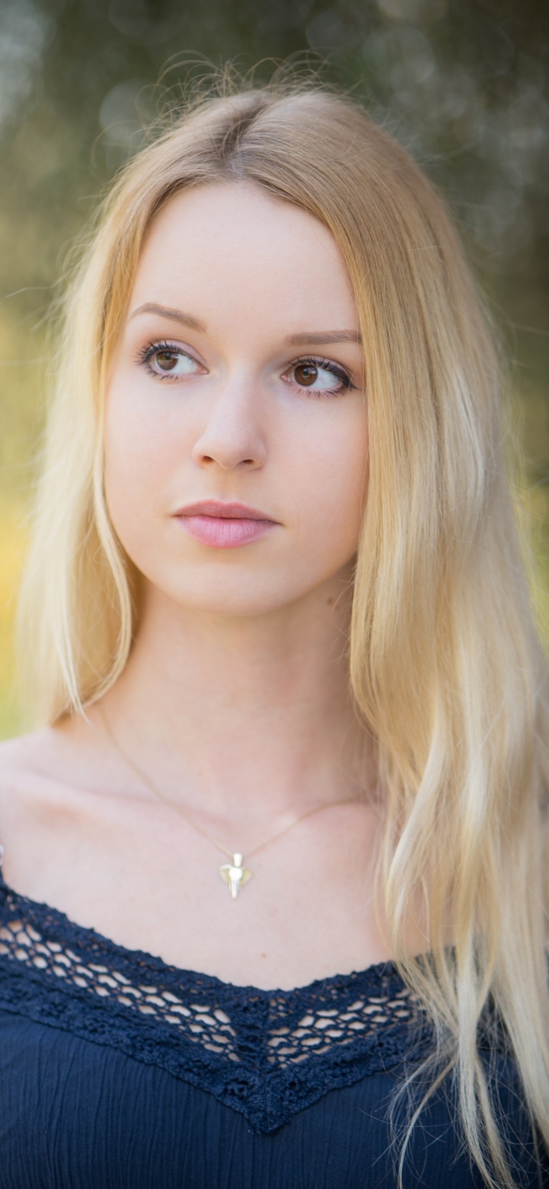 Women Model, Long Hair, Blonde, Brown Eyes, 1080x2340, Phone HD Wallpaper
