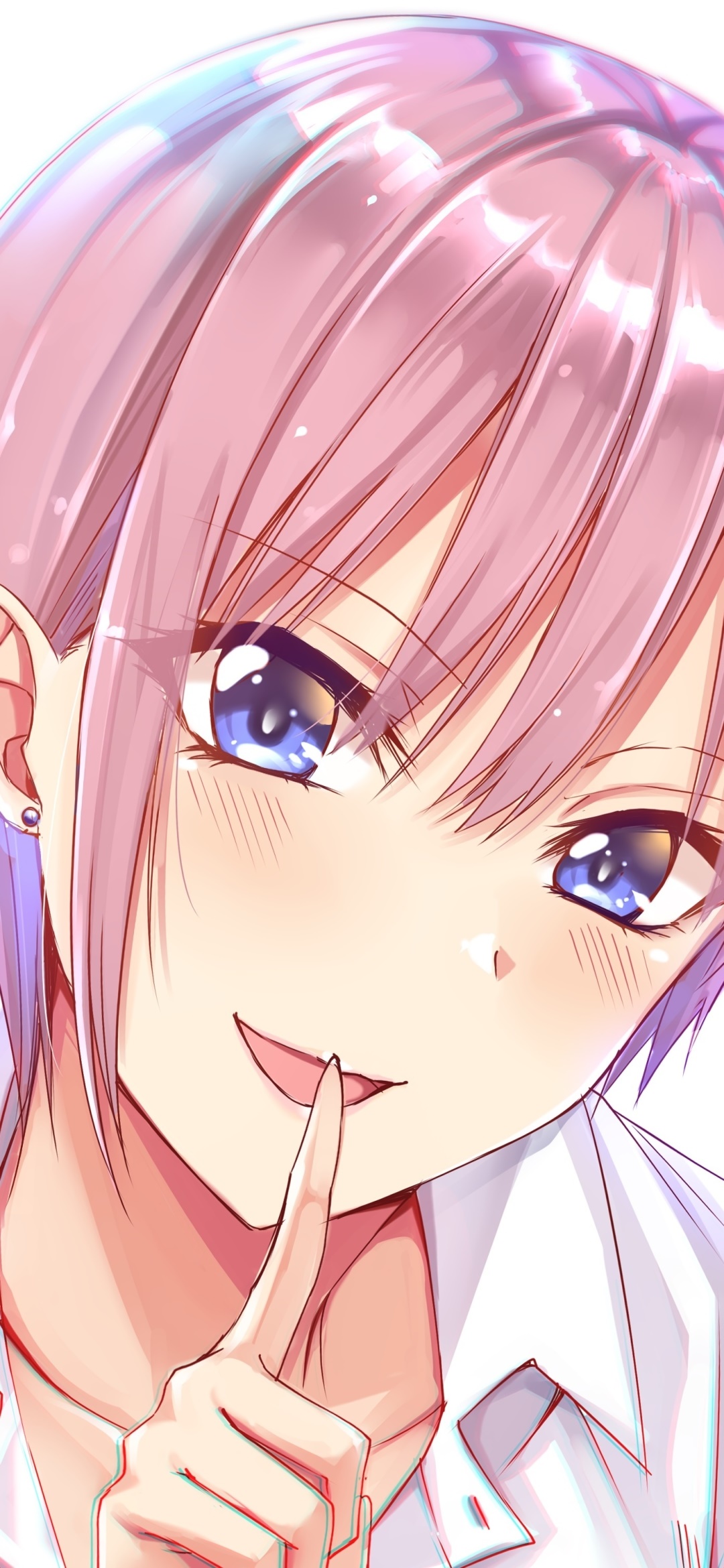 Anime The Quintessential Quintuplets, Blue Eyes, Smile, Ichika Nakano, Pink Hair, Blush, 1080x2340, Phone HD Wallpaper
