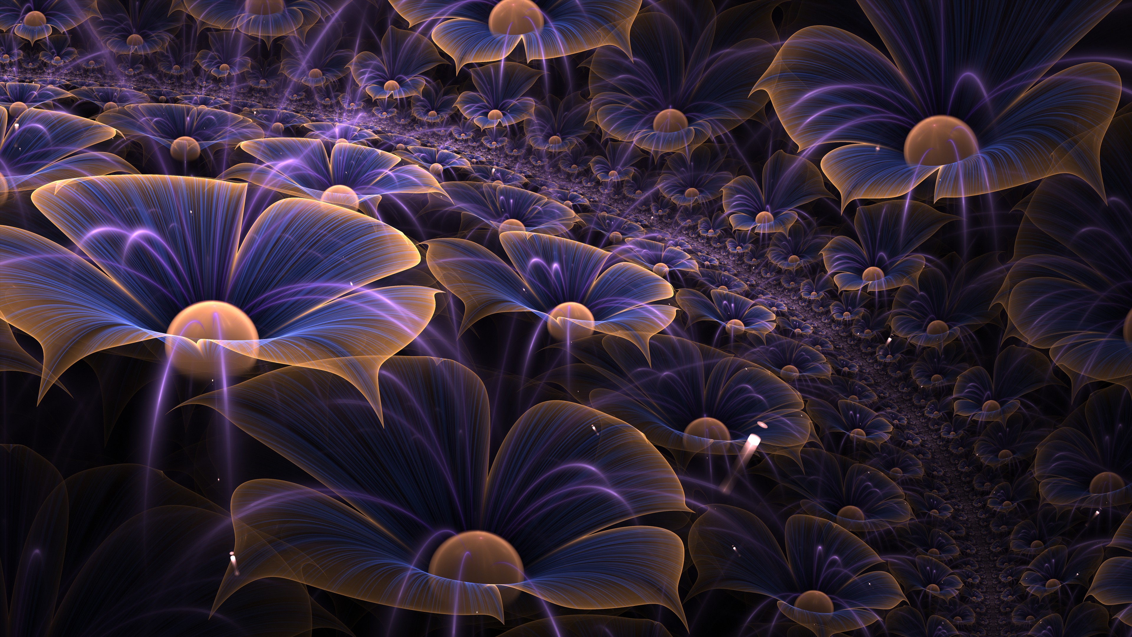 macro, digital art, flowers, HD Wallpaper