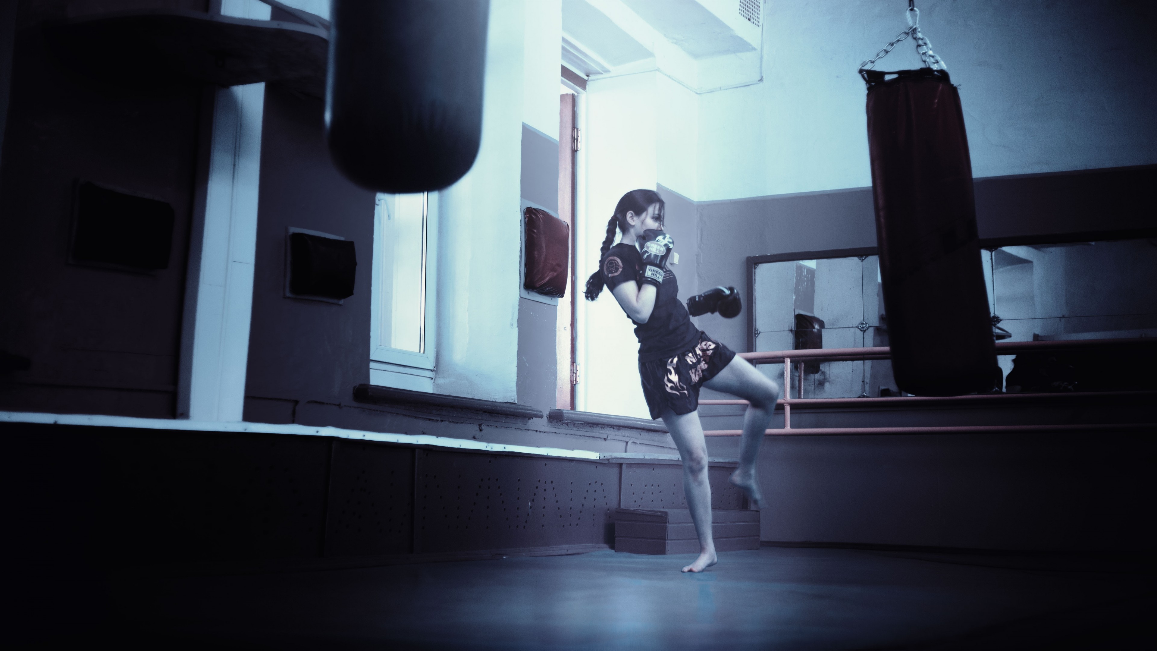 Girl, Training, weight loss, gym ball, HD Wallpaper