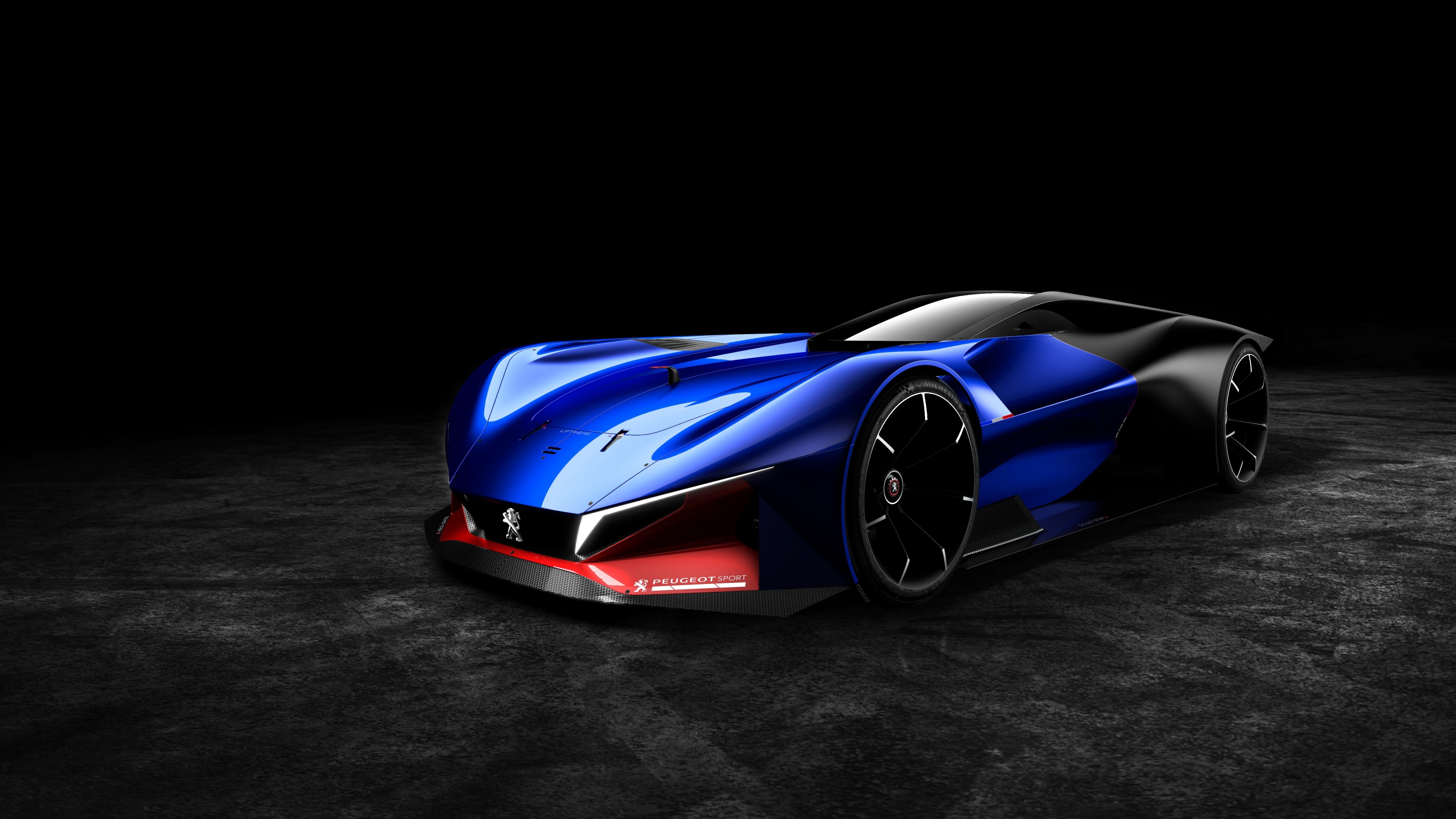 Peugeot L500 R HYbrid, supercar, blue, HD Wallpaper