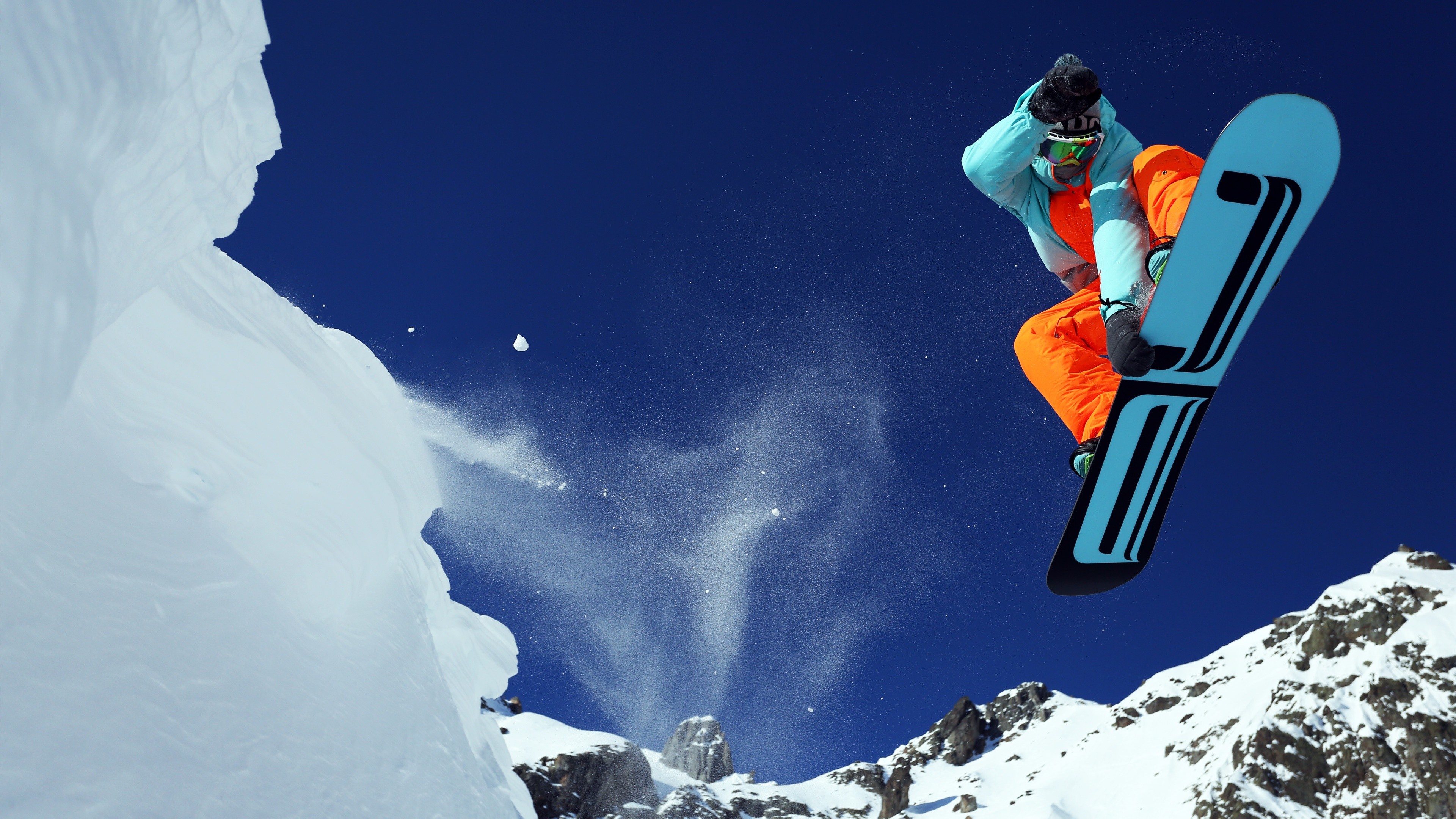 Extreme snowboarding, winter, jump, snow, HD Wallpaper