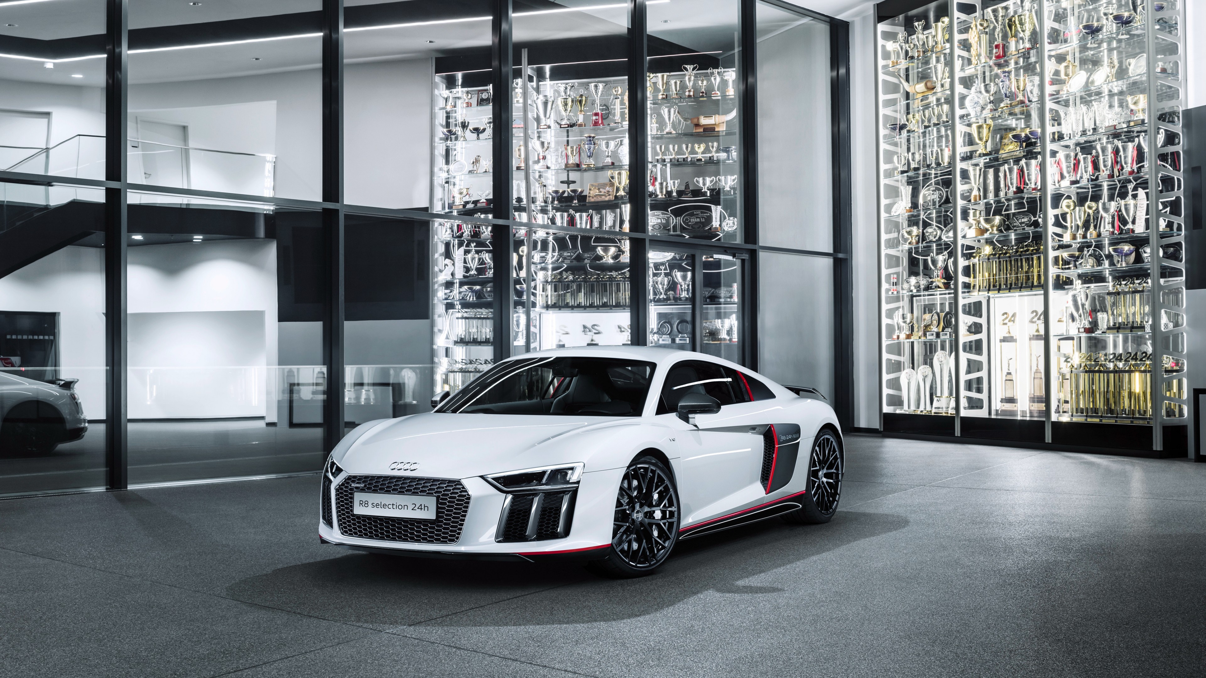 Audi R8 V10 Plus selection 24h, supercar, electric cars, white, HD Wallpaper