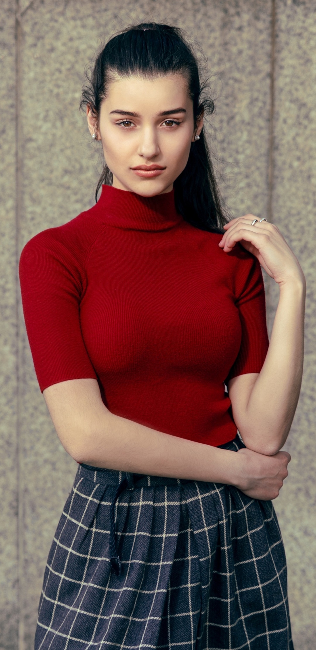 Women Model, Brown Eyes, Black Hair, 1080x2220, Phone HD Wallpaper