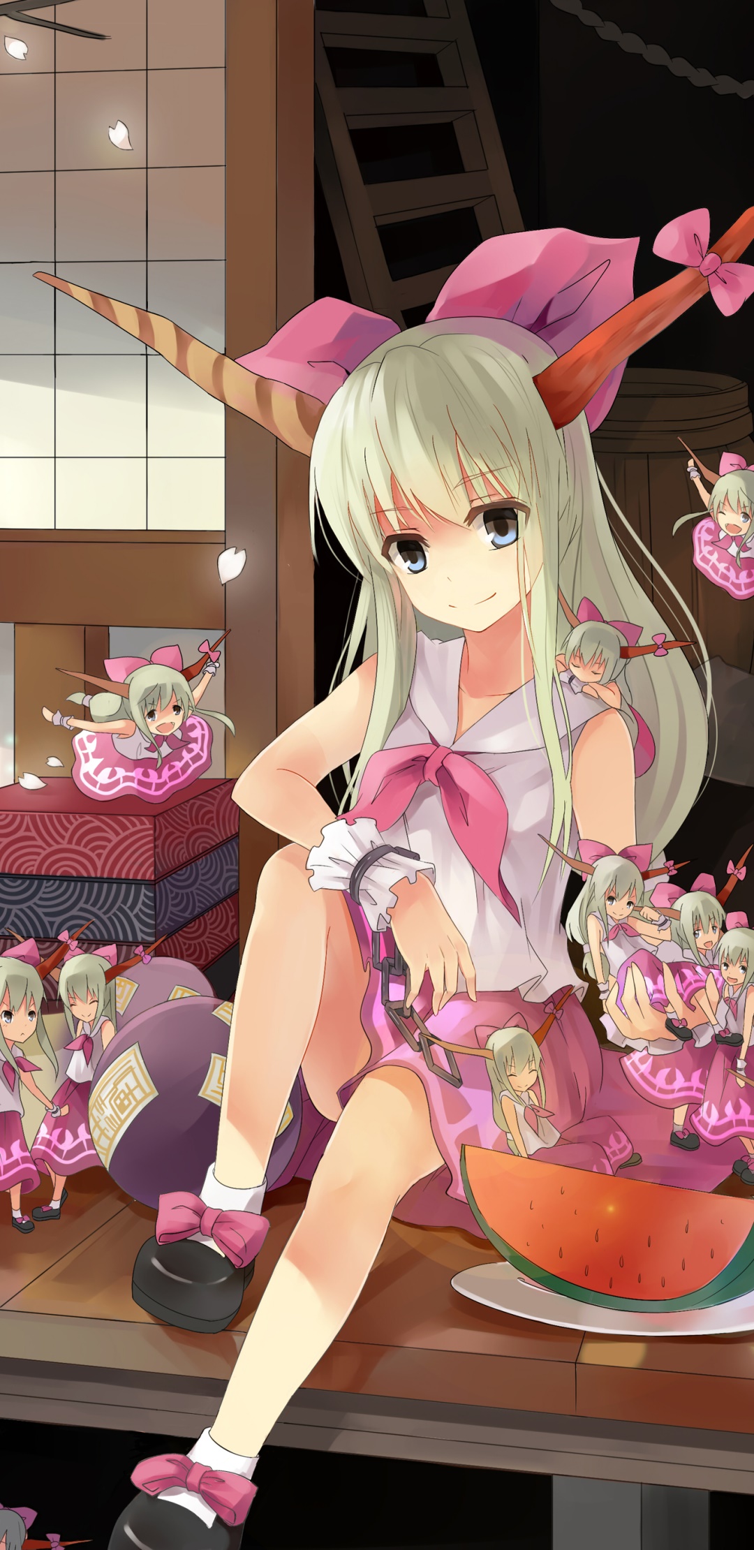 Anime Touhou, Suika Ibuki, 1080x2220, Phone HD Wallpaper