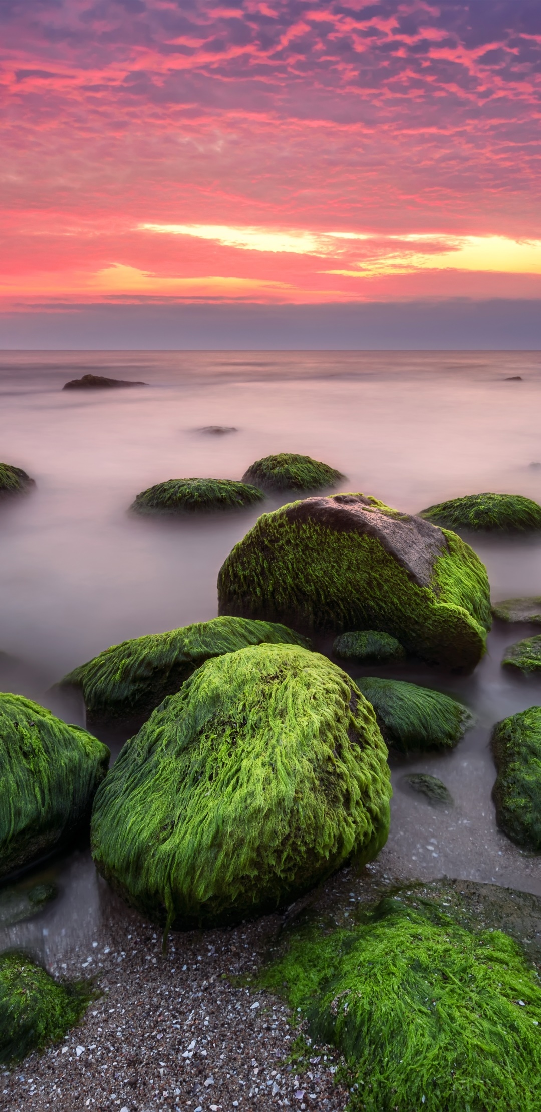 Earth Ocean, Nature, Moss, Cloud, Sunset, Horizon, 1080x2220, Phone HD Wallpaper
