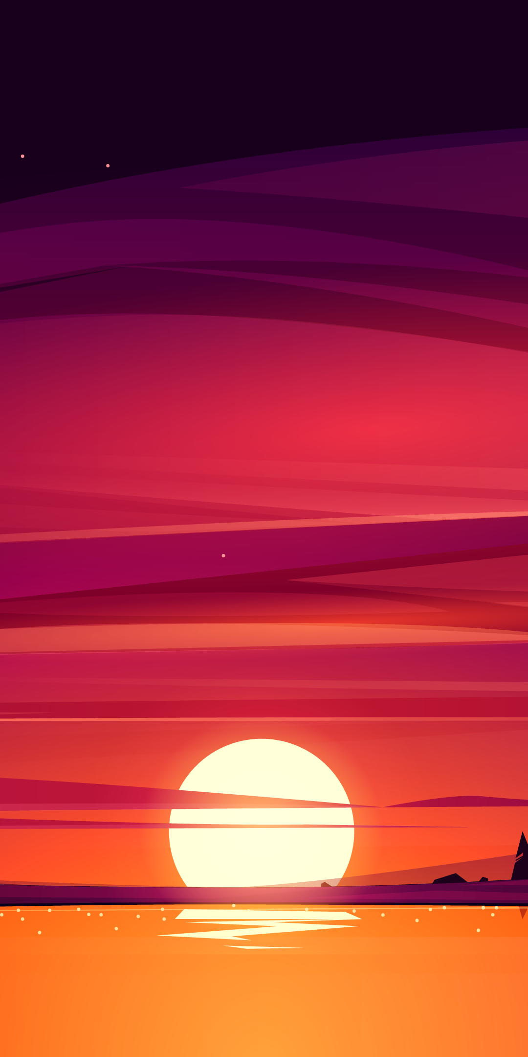Artistic Sunset, Sun, 1080x2160, Phone HD Wallpaper