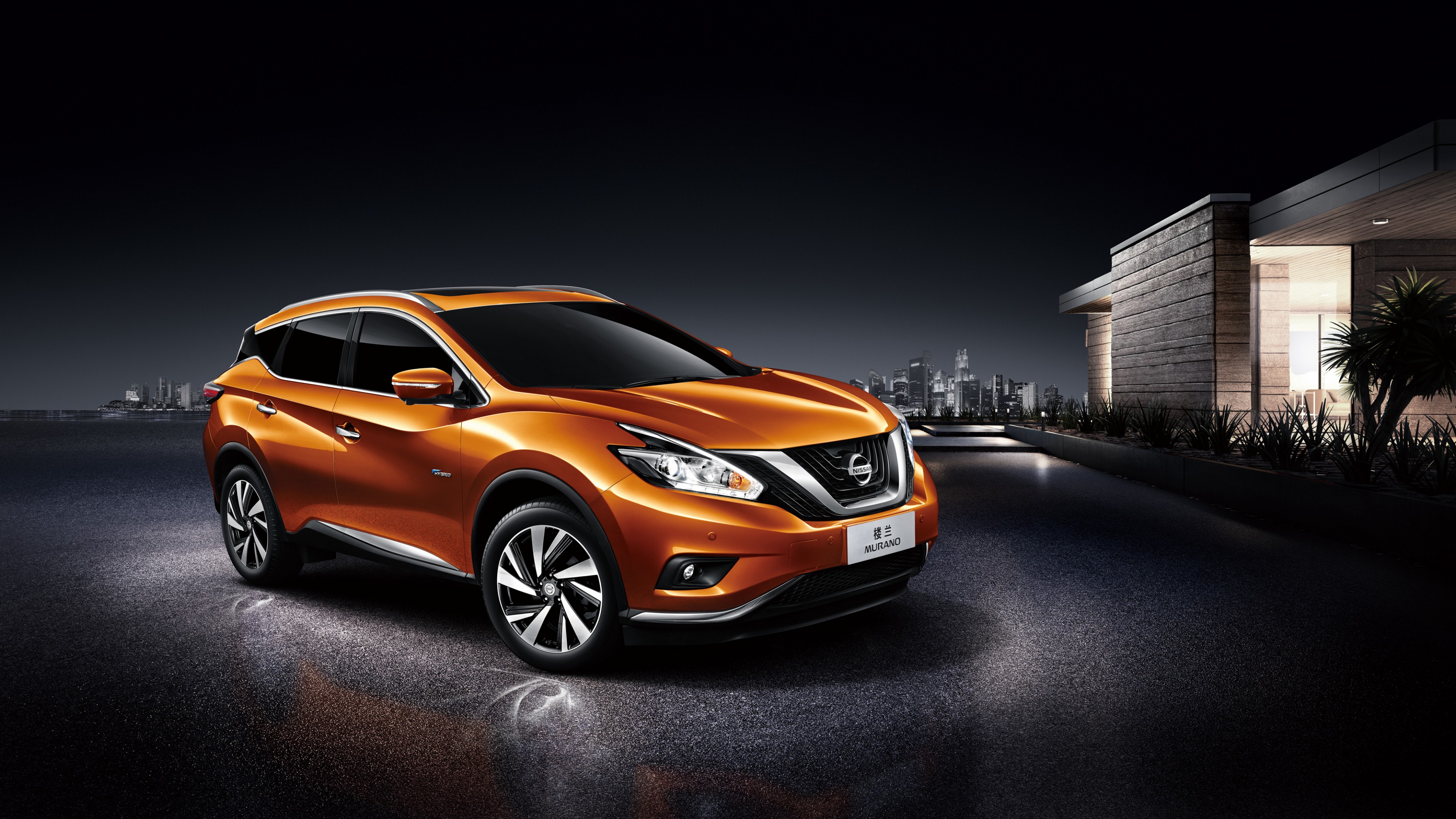 Nissan Murano, Hybrid, crossover, orange, HD Wallpaper
