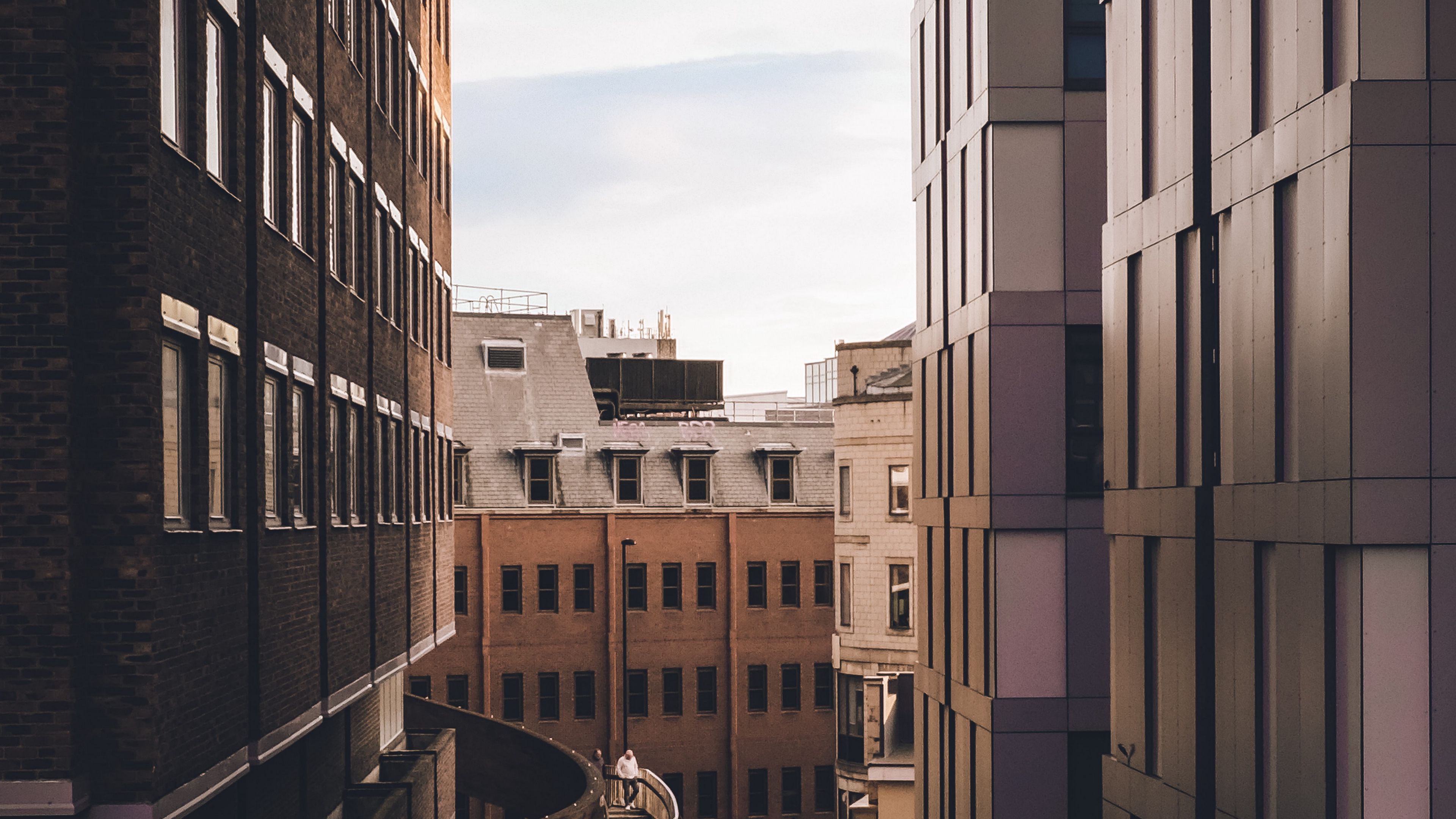 street, building, road, marking, sky, 4k, HD Wallpaper