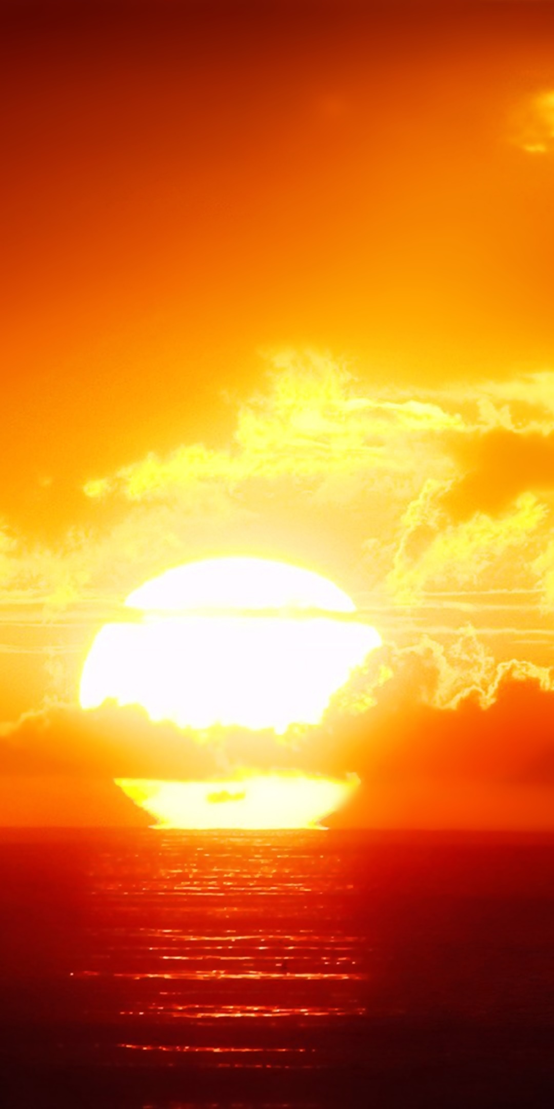 Earth Sunset, Nature, Sea, Orange (Color), Cloud, Ocean, 1080x2160, Phone HD Wallpaper