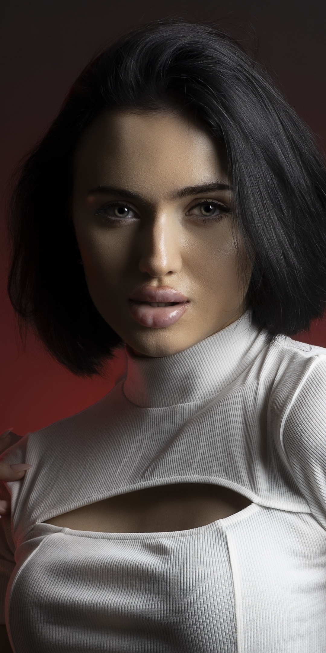 Women Model, Black Hair, Short Hair, 1080x2160, Phone HD Wallpaper