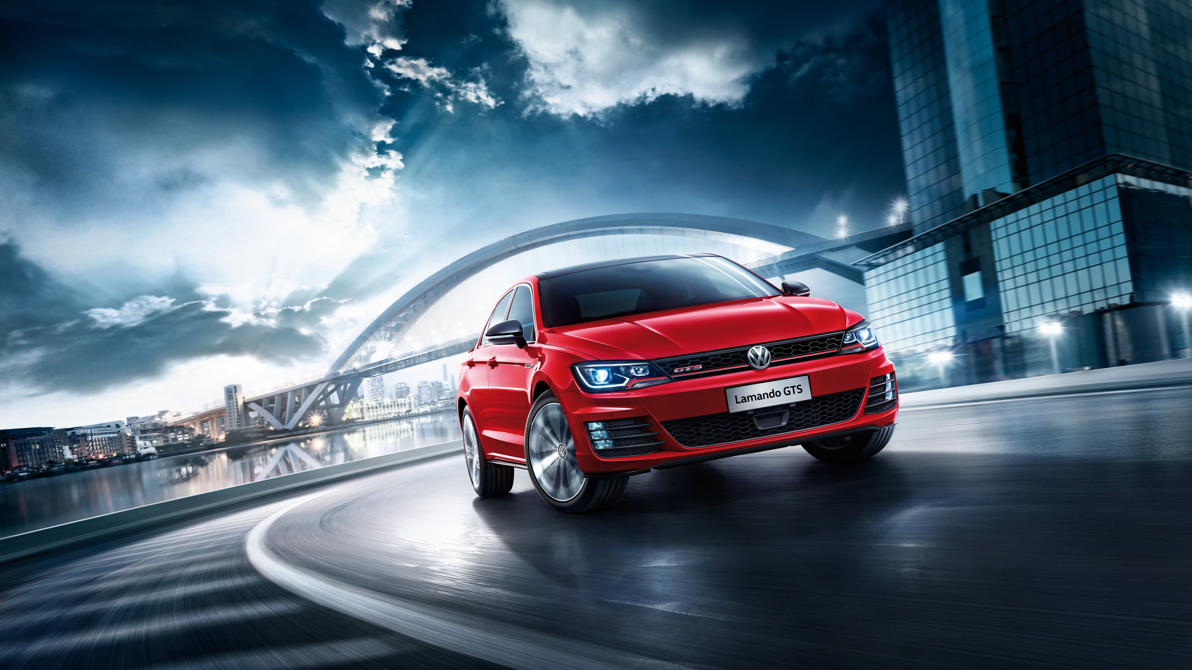 Volkswagen Lamando GTS, Beijing Motor Show 2016, Auto China 2016, sedan, red, HD Wallpaper