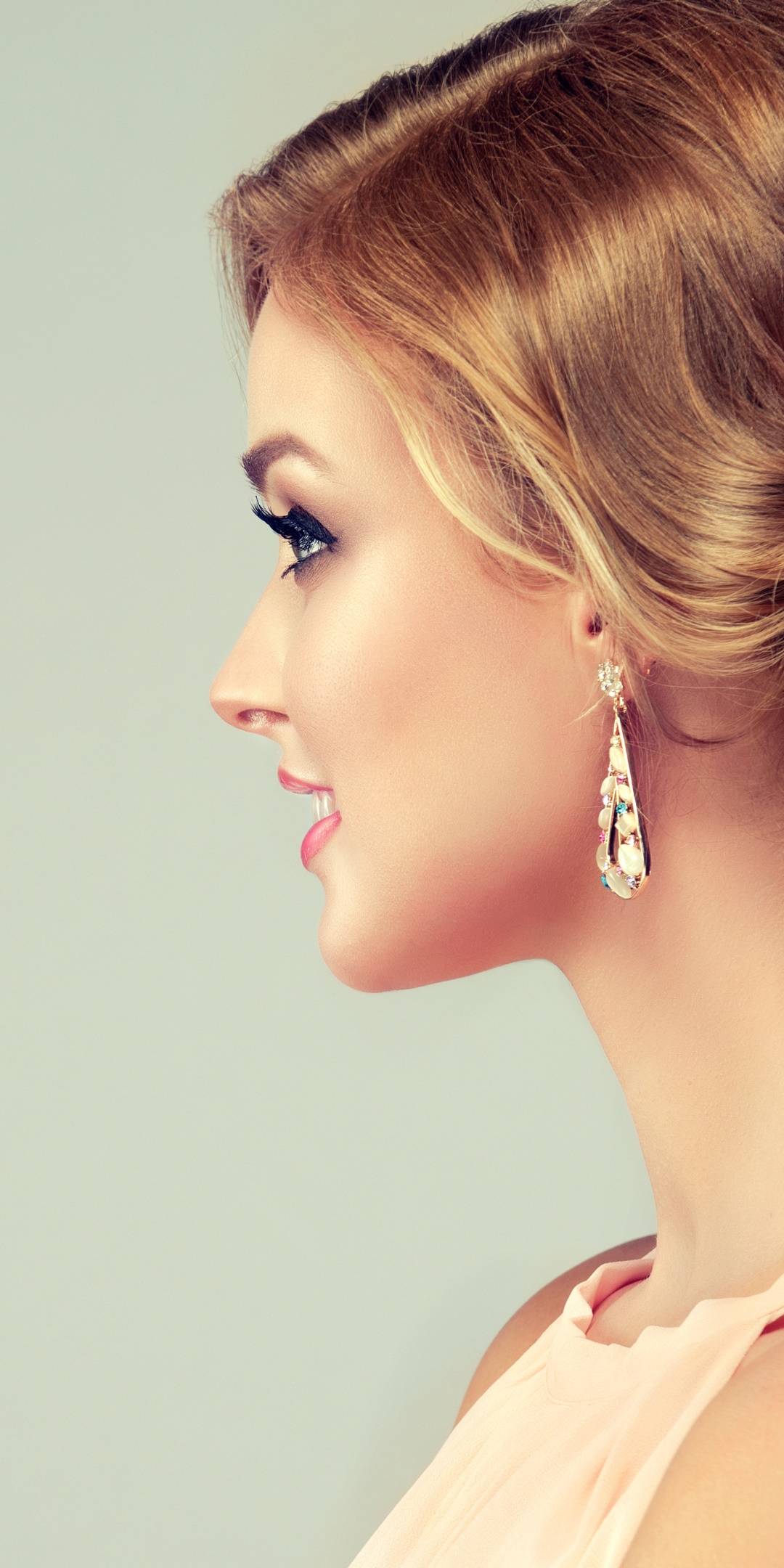 Women Model, Profile, Earrings, 1080x2160, Phone HD Wallpaper