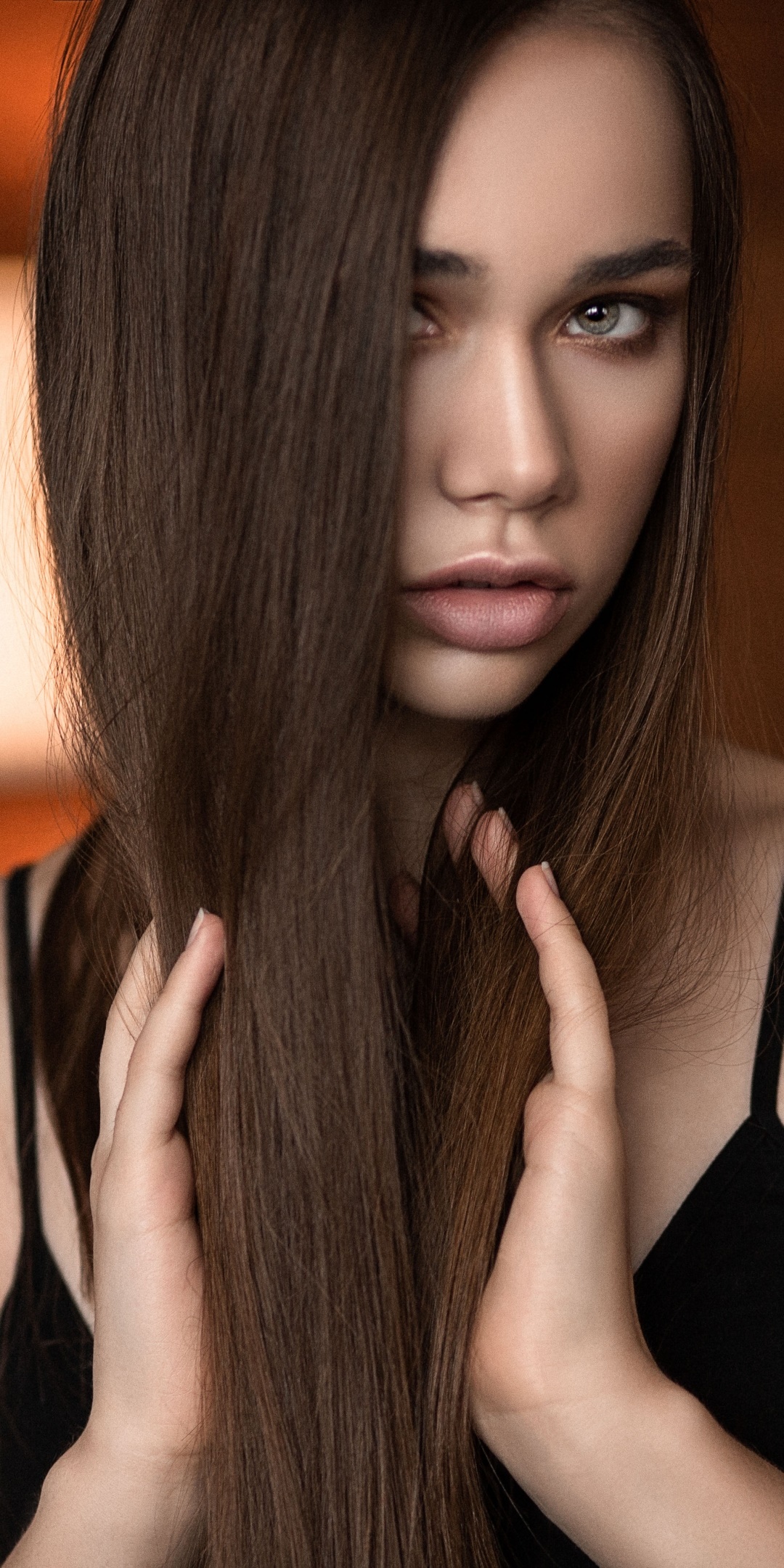 Women Model, Long Hair, Face, Portrait, 1080x2160, Phone HD Wallpaper