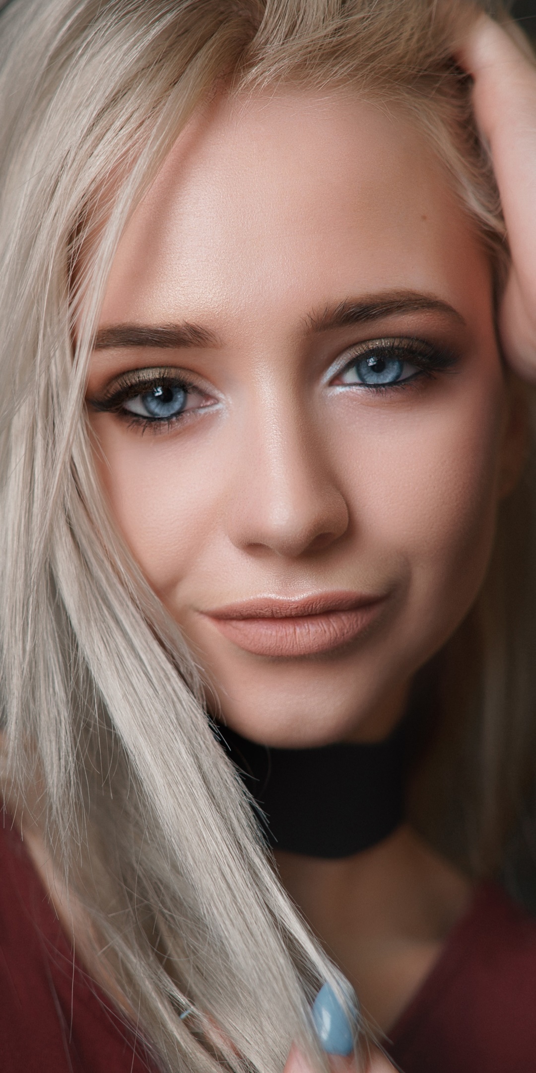 Women Model, Blue Eyes, Portrait, Hair, Face, Victoria Zheltyakova, 1080x2160, Phone HD Wallpaper