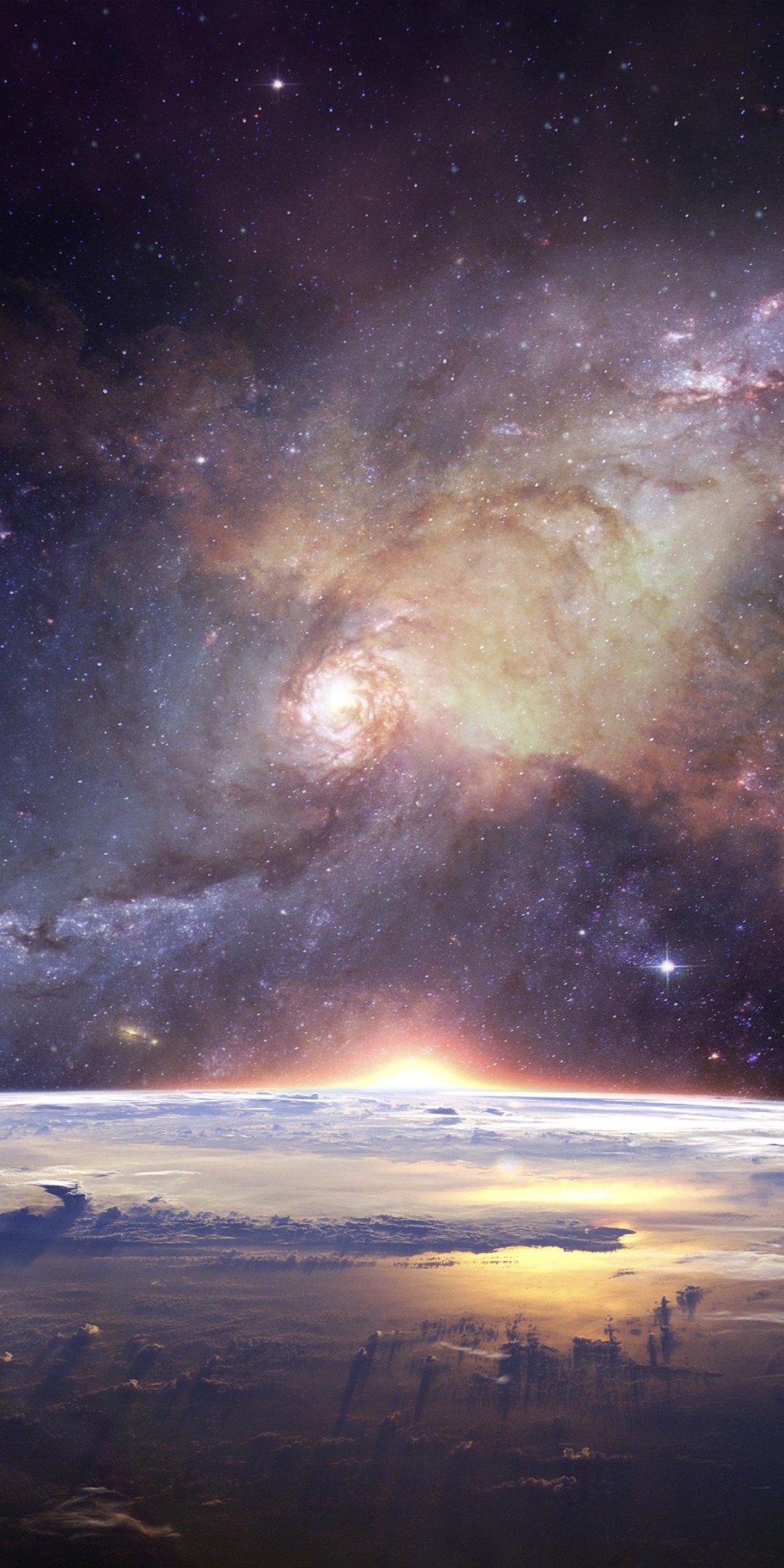 Sci Fi Galaxy, Planetscape, Space, Stars, 1080x2160, Phone HD Wallpaper