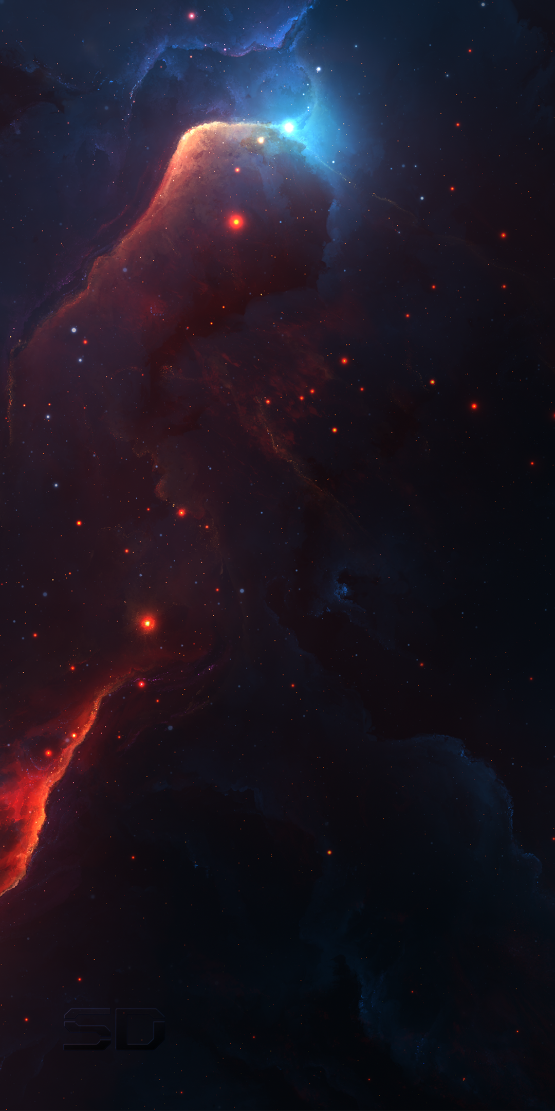 Sci Fi Nebula, Stars, Blue, Space, 1080x2160, Phone HD Wallpaper