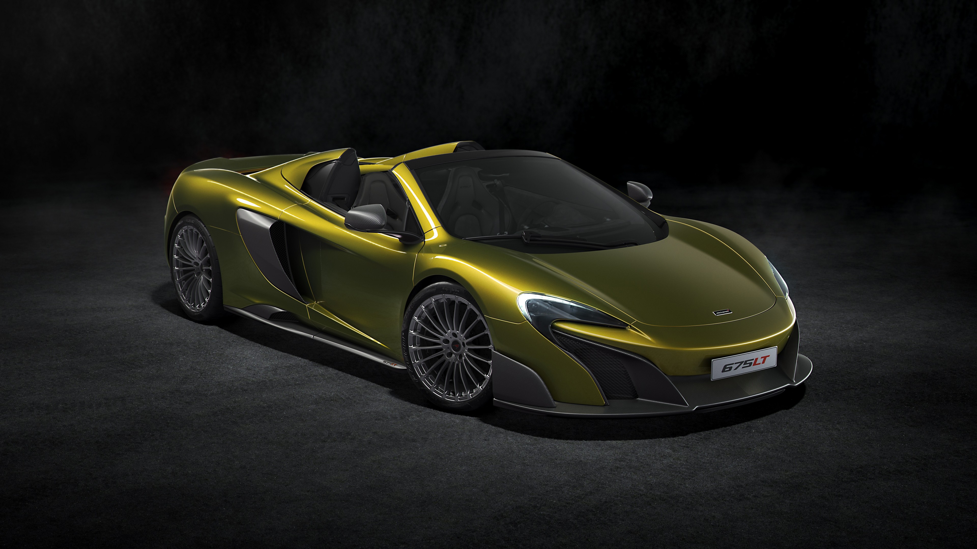 McLaren 675LT Spider, supercar, yellow, HD Wallpaper