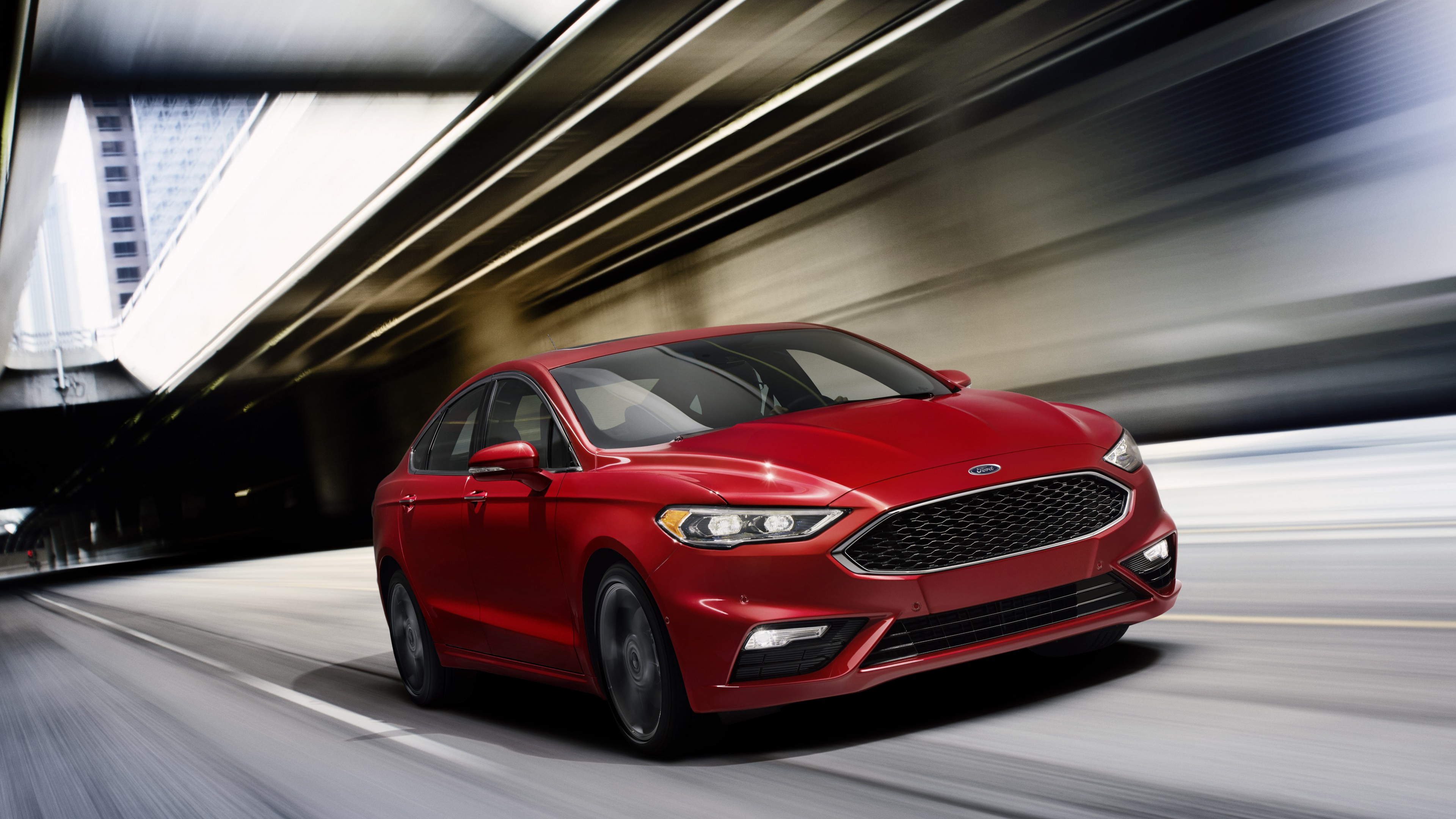 Ford Fusion V6 Sport, sedan, red, HD Wallpaper