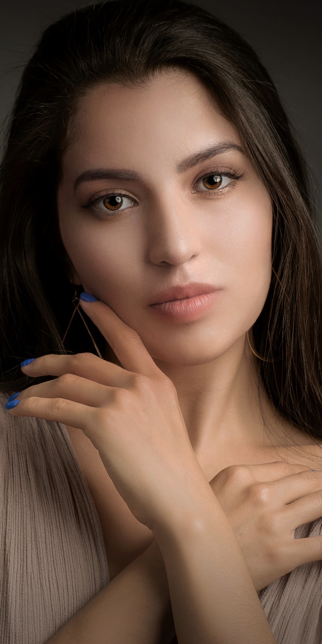 Women Model, Black Hair, Brown Eyes, 1080x2160, Phone HD Wallpaper