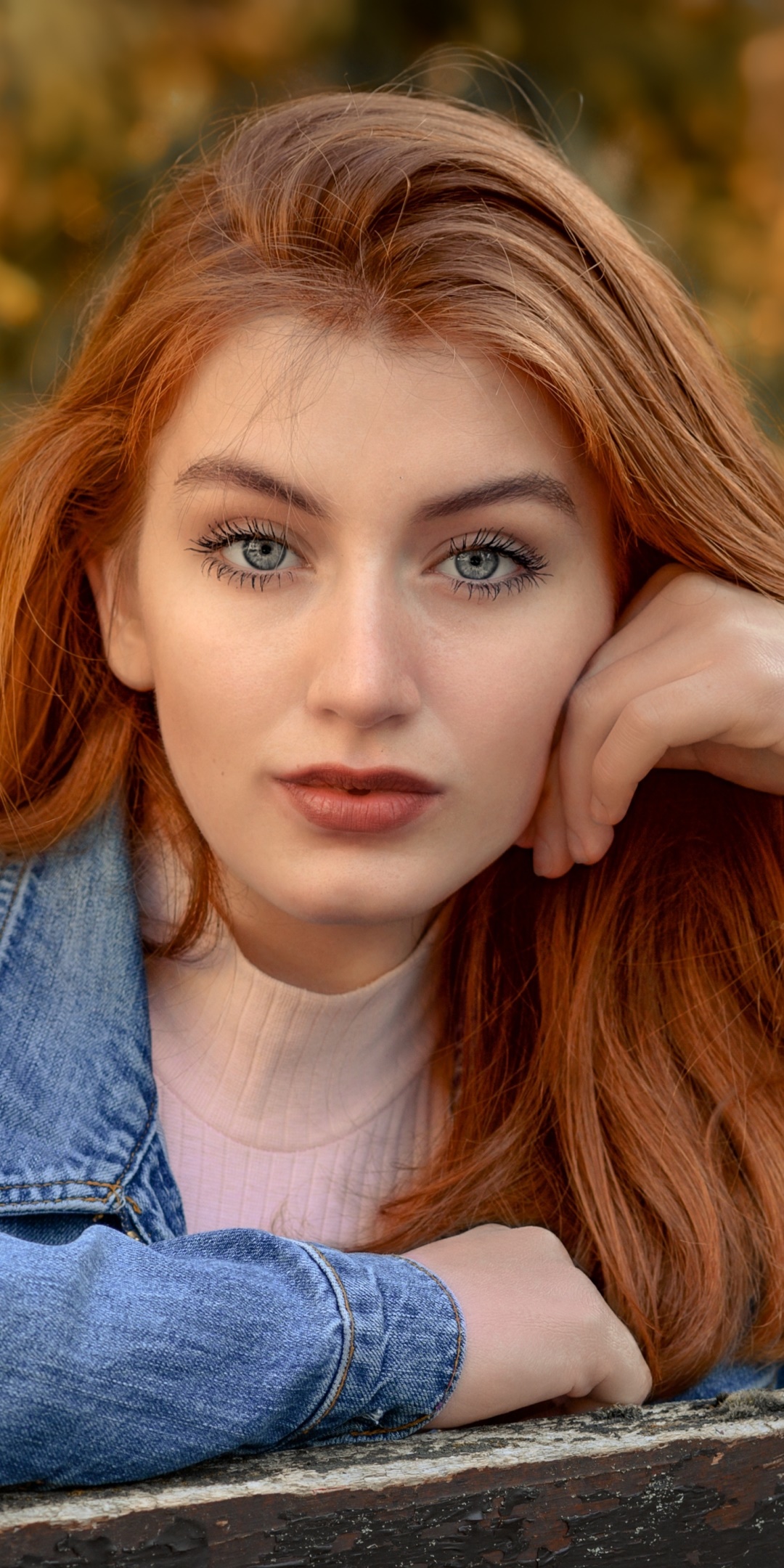 Women Model, Redhead, Blue Eyes, 1080x2160, Phone HD Wallpaper