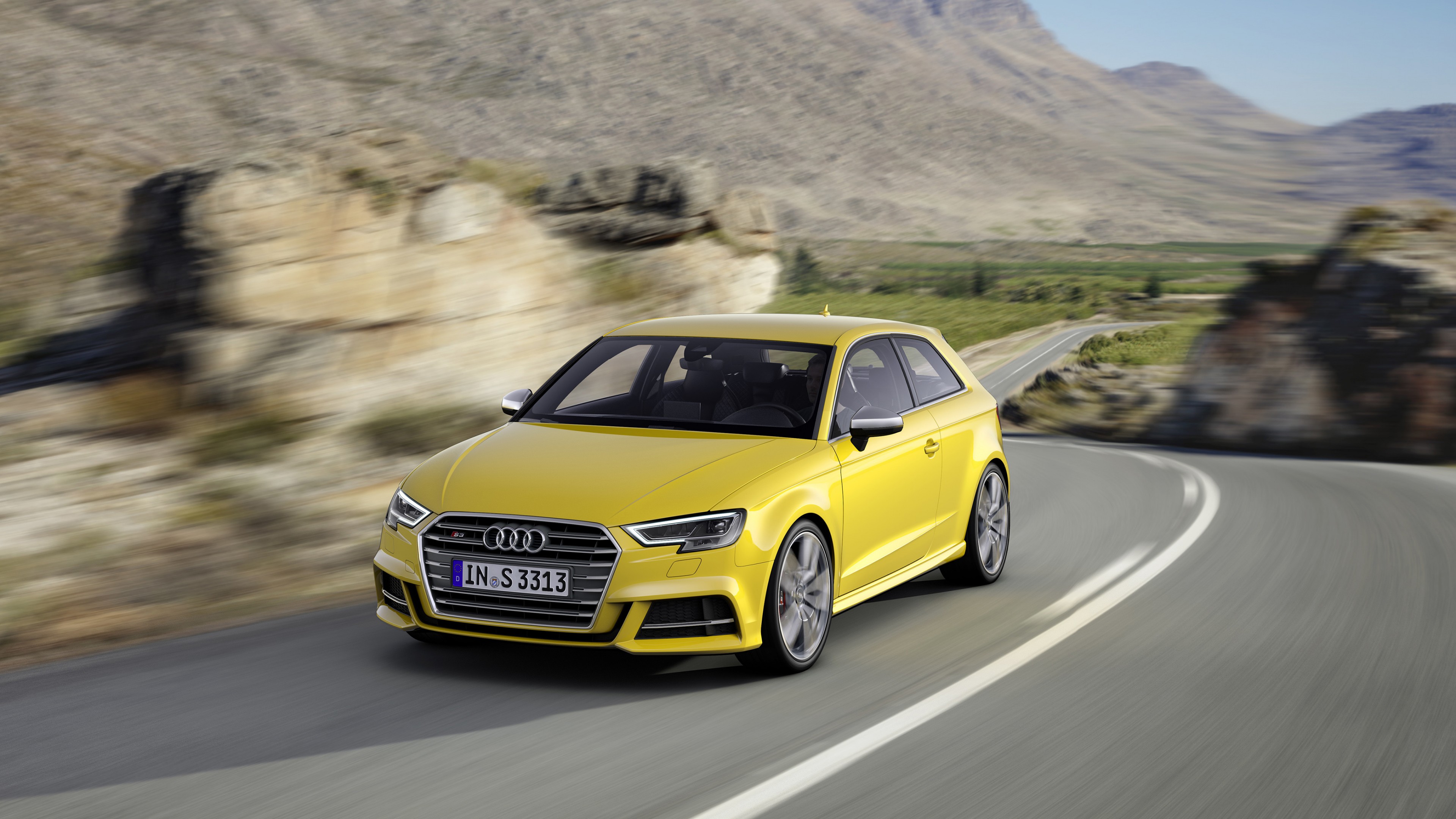 Audi S3, cabriolet, yellow, HD Wallpaper