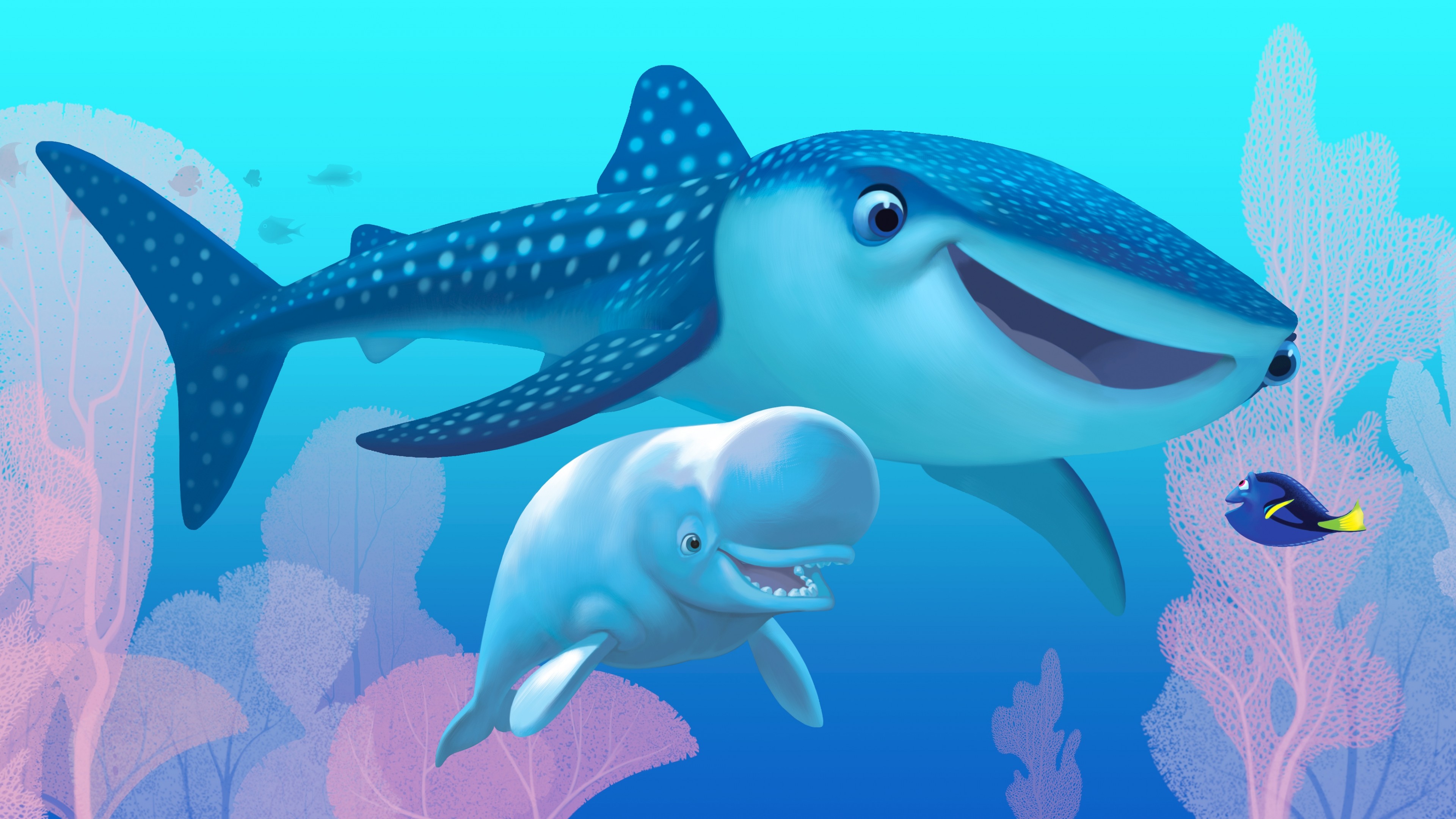 Finding Dory, nemo, shark, fish, Pixar, animation, HD Wallpaper