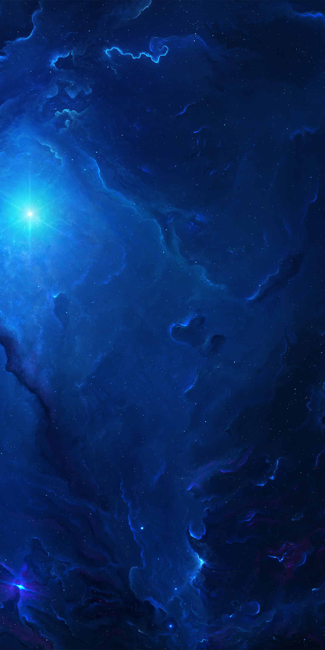 Sci Fi Nebula, Cosmos, Stars, Blue, Space, 1080x2160, Phone HD Wallpaper