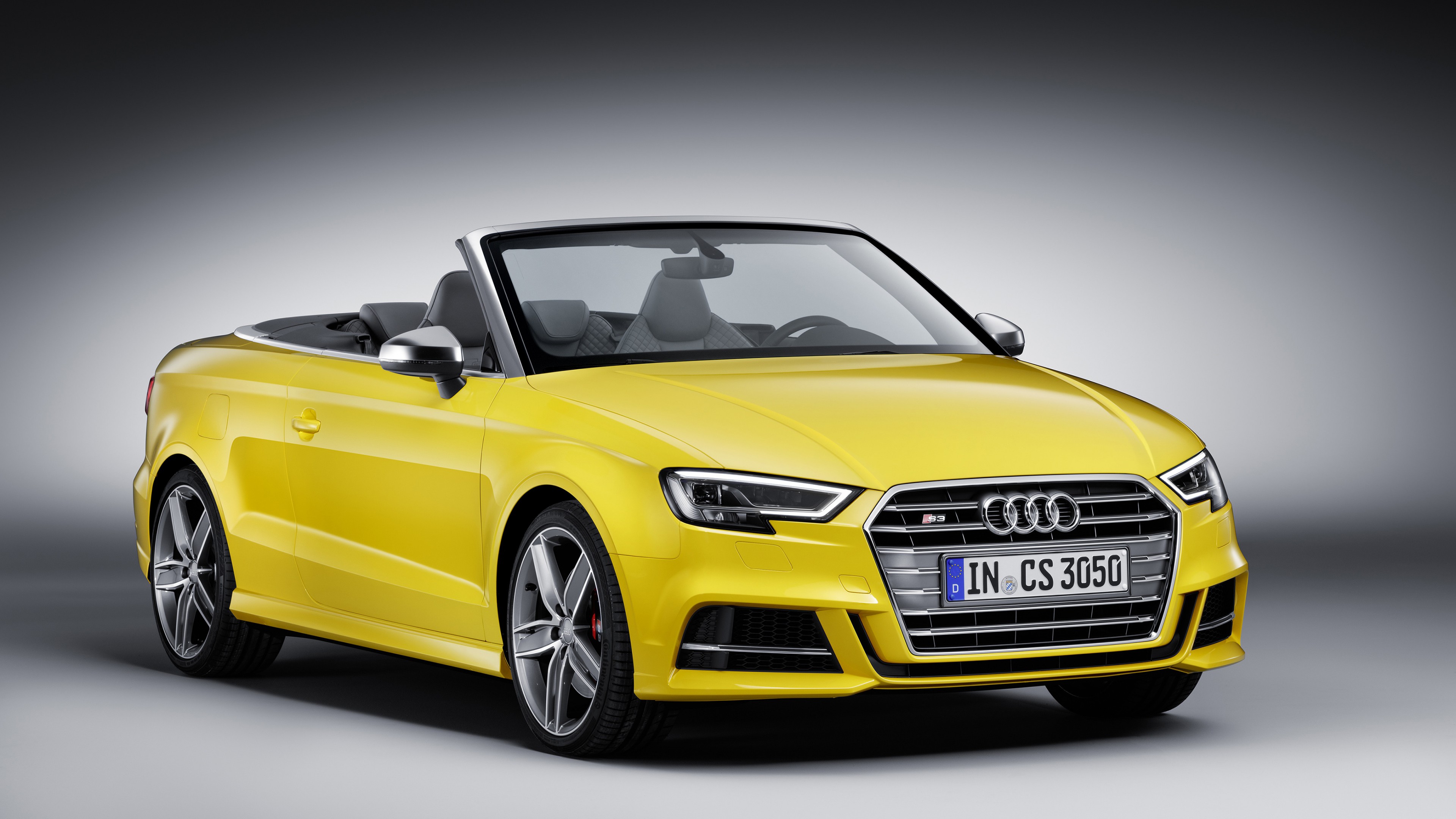 Audi S3, cabriolet, yellow, HD Wallpaper