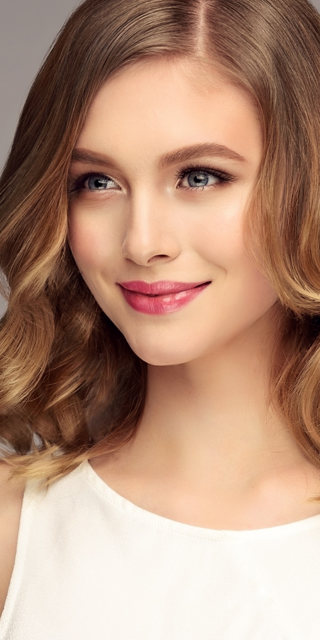 Women Model, Lipstick, Blue Eyes, Blonde, 1080x2160, Phone HD Wallpaper