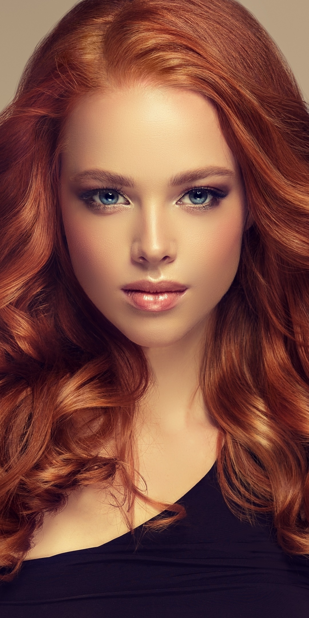 Women Model, Face, Blue Eyes, Redhead, 1080x2160, Phone HD Wallpaper