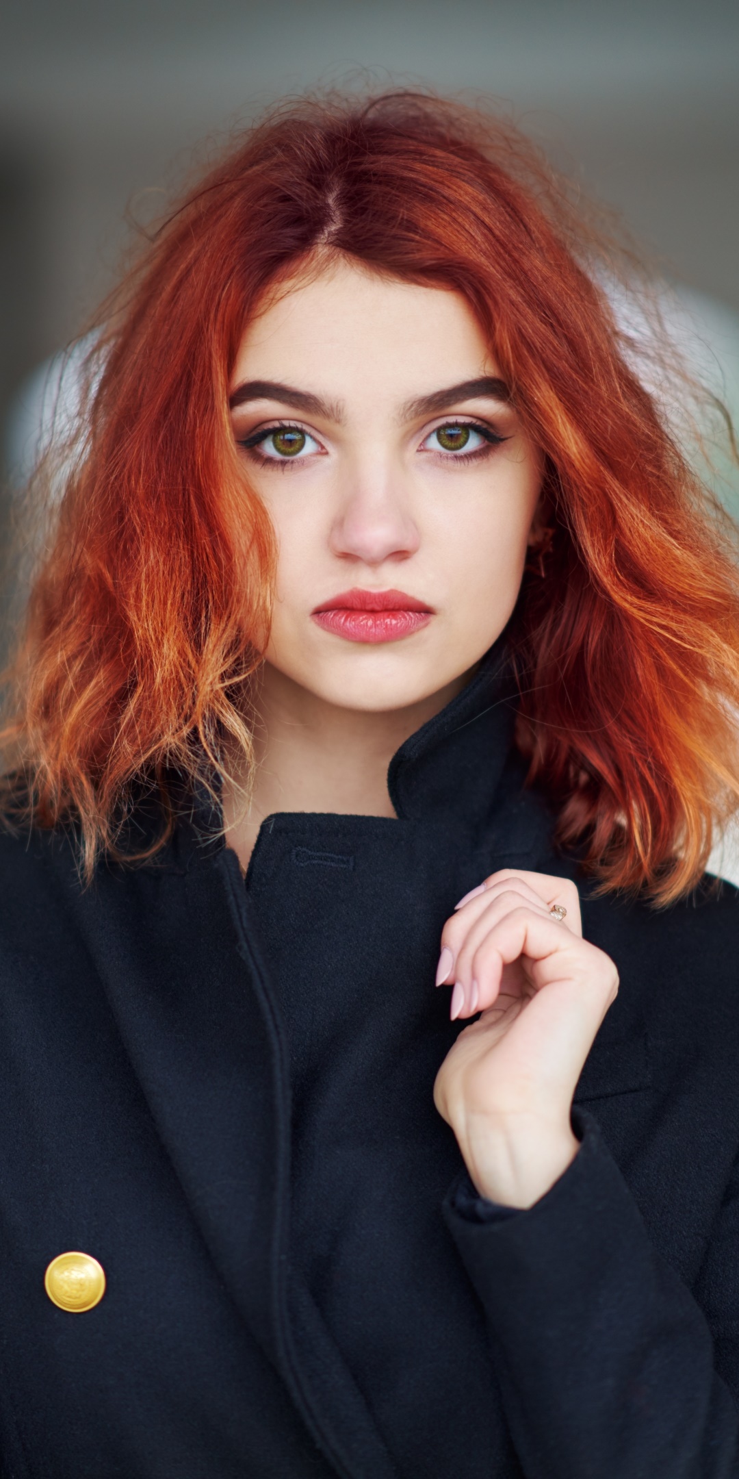 Women Model, Redhead, Green Eyes, 1080x2160, Phone HD Wallpaper