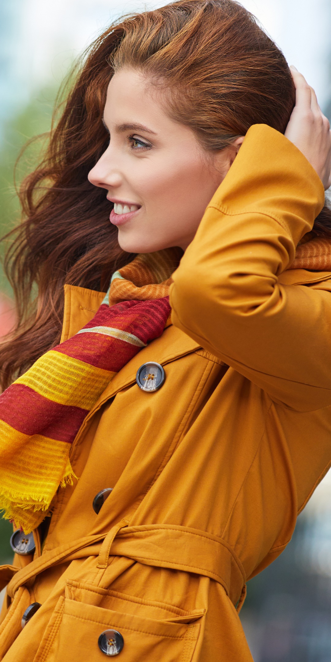Women Model, Redhead, Smile, 1080x2160, Phone HD Wallpaper