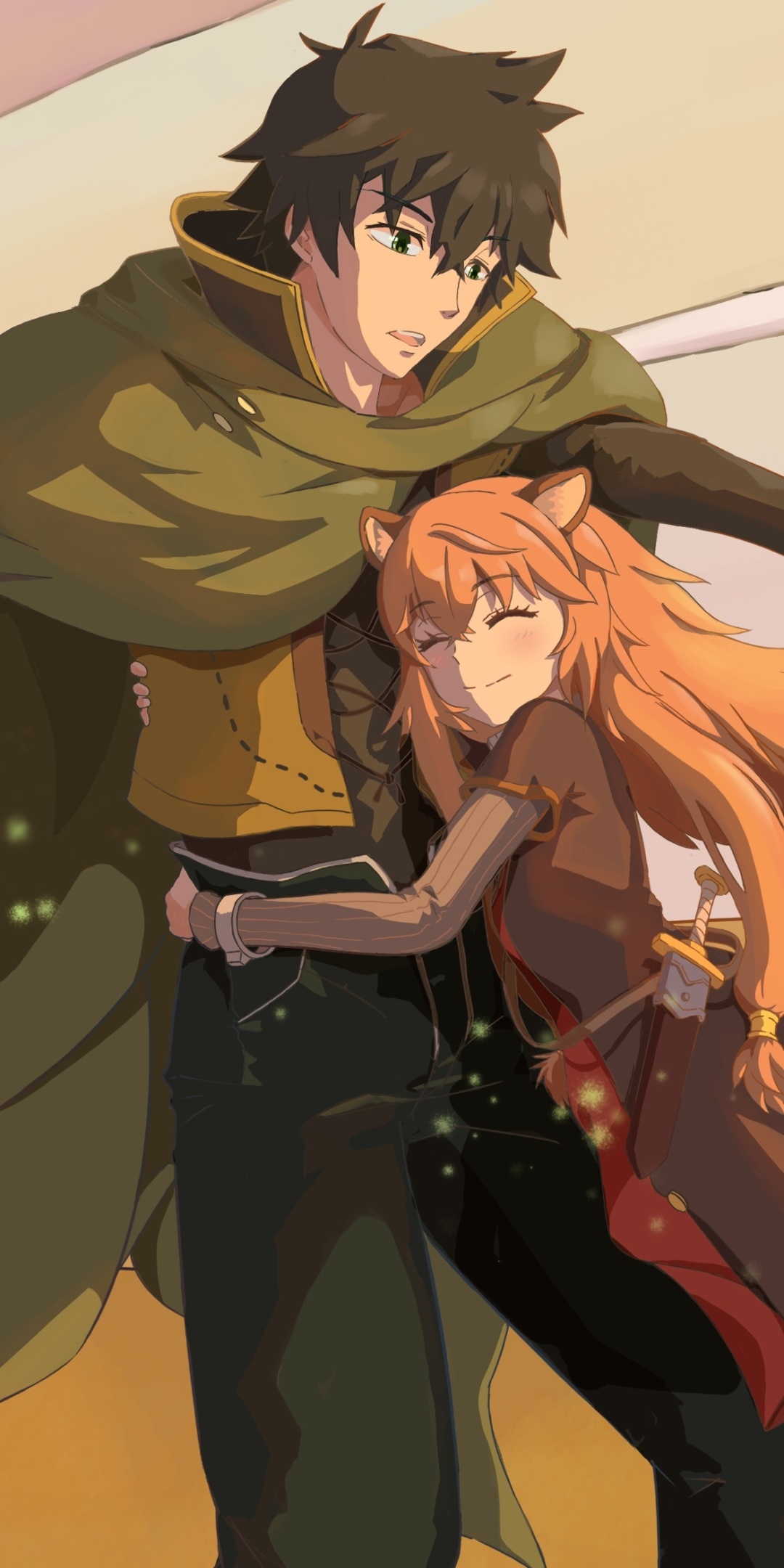 Anime The Rising of the Shield Hero, Brown Hair, Naofumi Iwatani, Raphtalia (The Rising Of The Shield Hero), 1080x2160, Phone HD Wallpaper