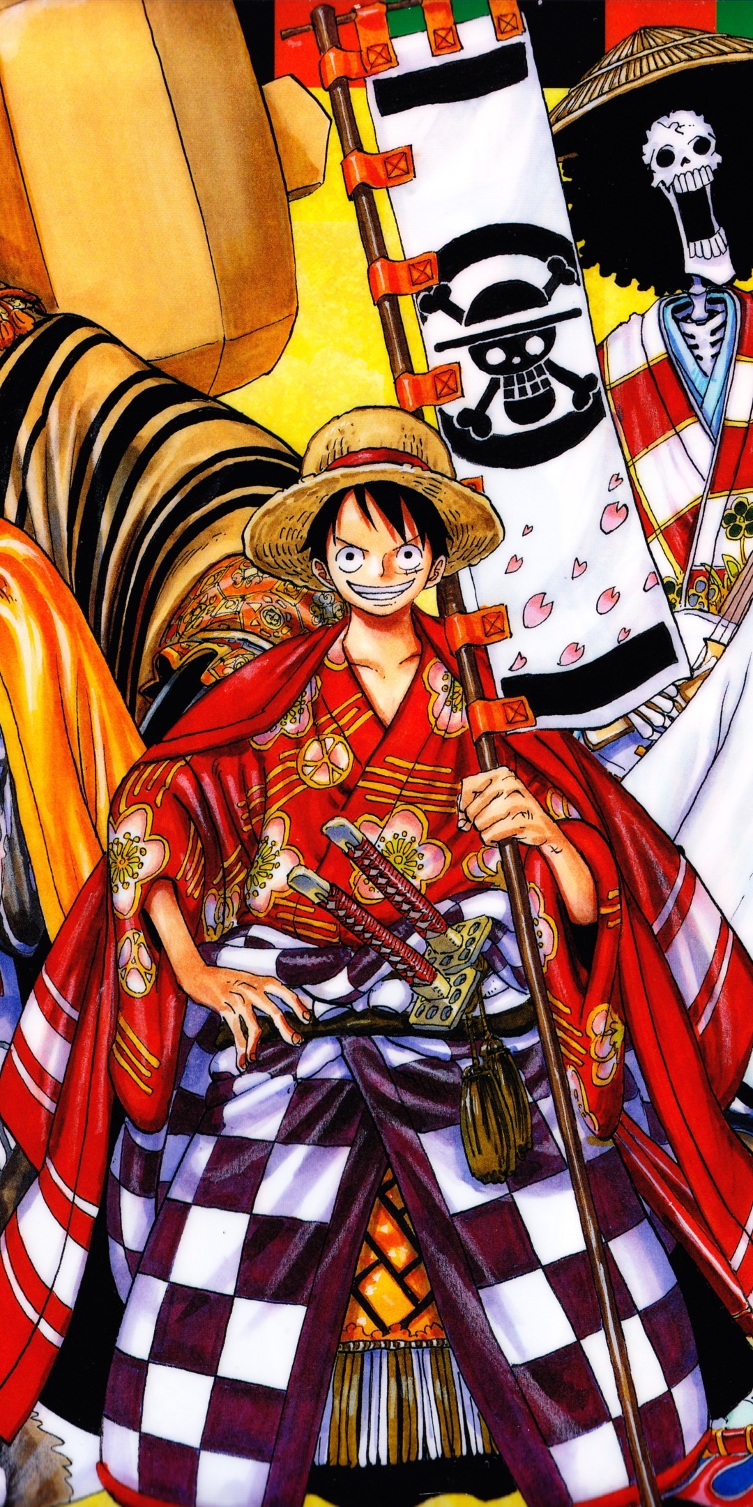 Anime One Piece, Japanese Clothes, Monkey D. Luffy, 1080x2160, Phone HD Wallpaper