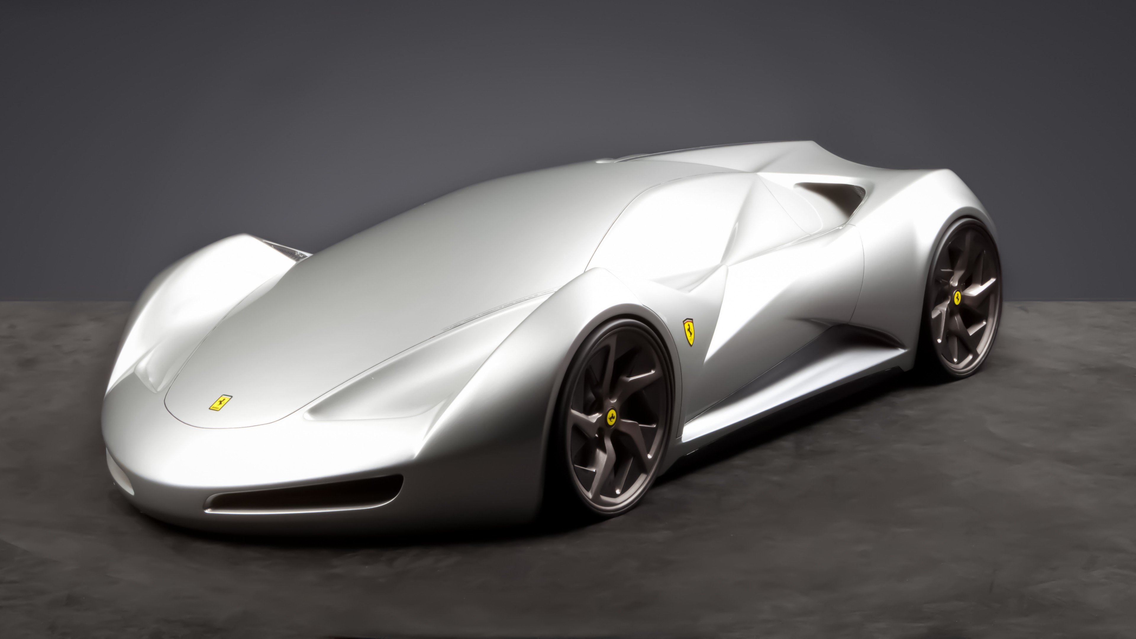 Ferrari Etereo, supercar, Ferrari World Design Contest 2016, FWDC, silver, HD Wallpaper