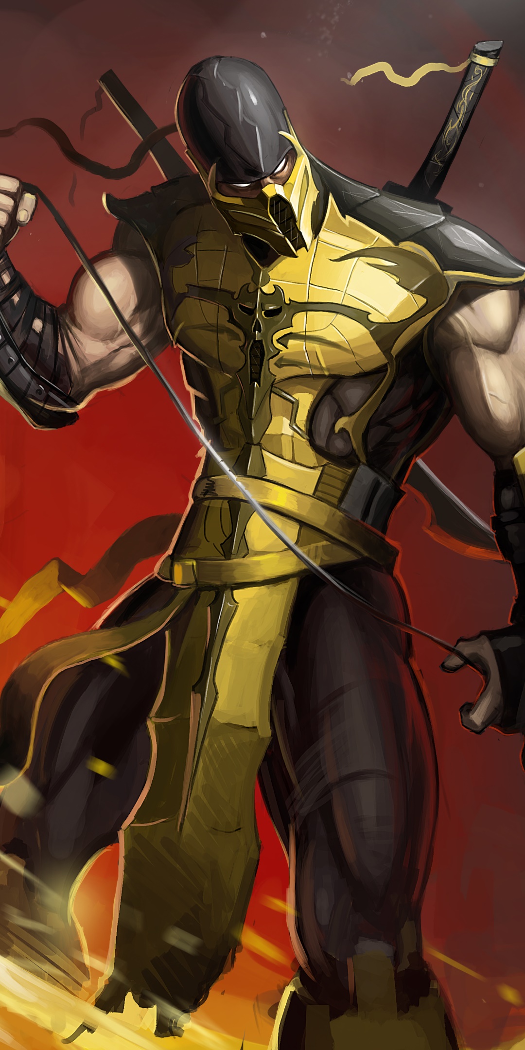 Video Game Mortal Kombat, Warrior, Scorpion (Mortal Kombat), 1080x2160, Phone HD Wallpaper