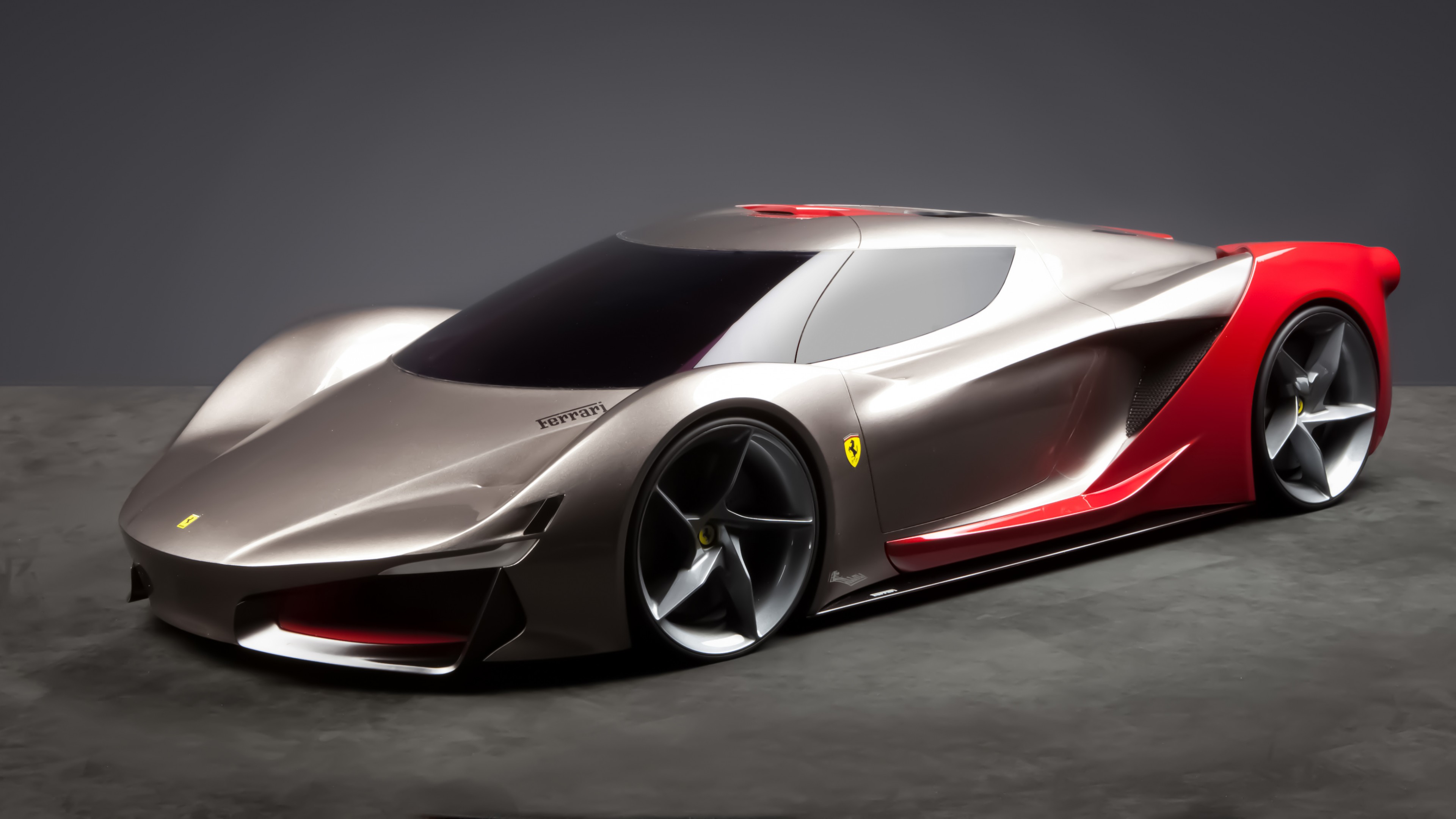 Ferrari 2040, de Esfera, supercar, Ferrari World Design Contest 2016, FWDC, silver, HD Wallpaper