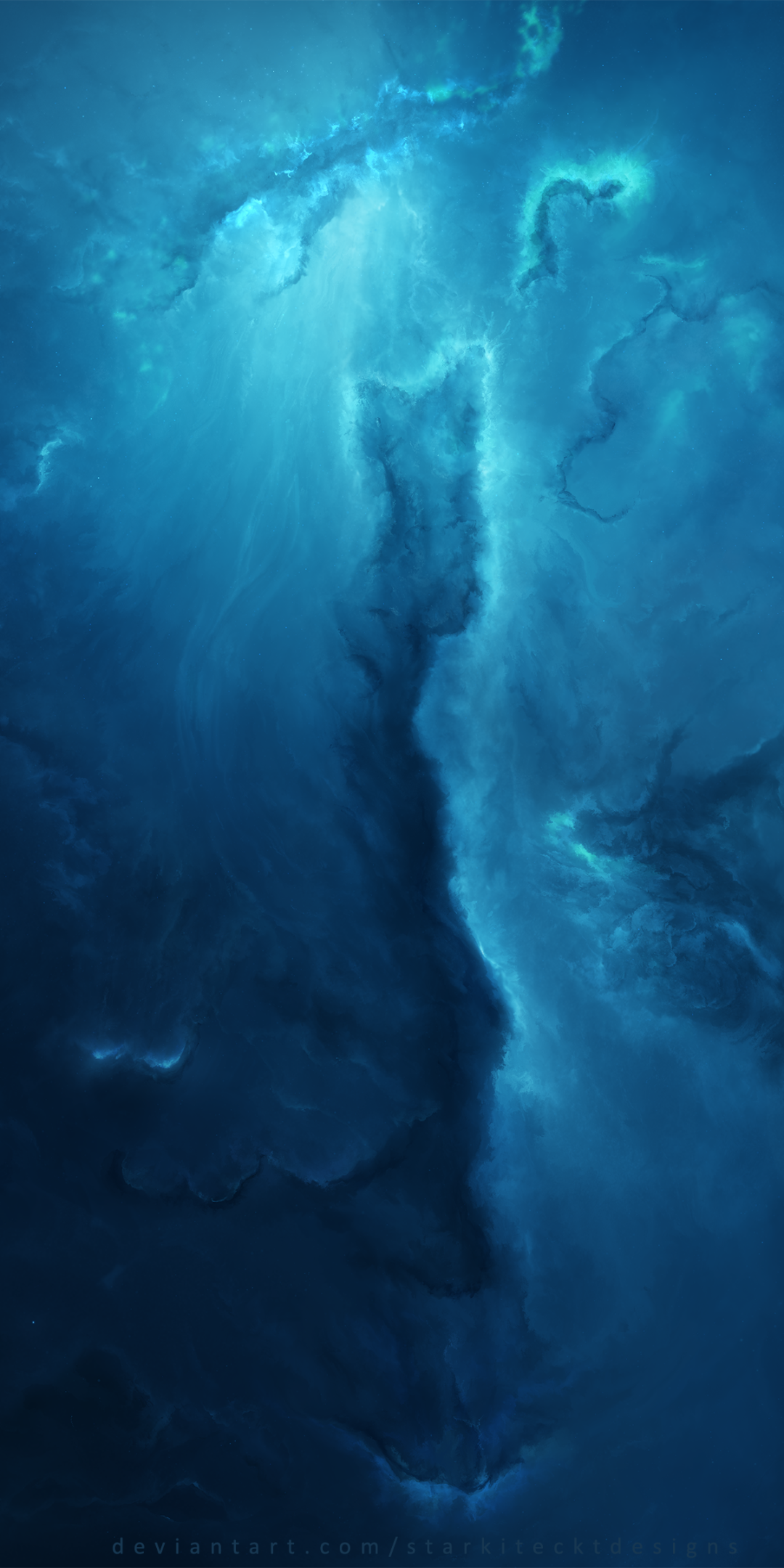 Sci Fi Nebula, Space, Blue, Cosmos, 1080x2160, Phone HD Wallpaper